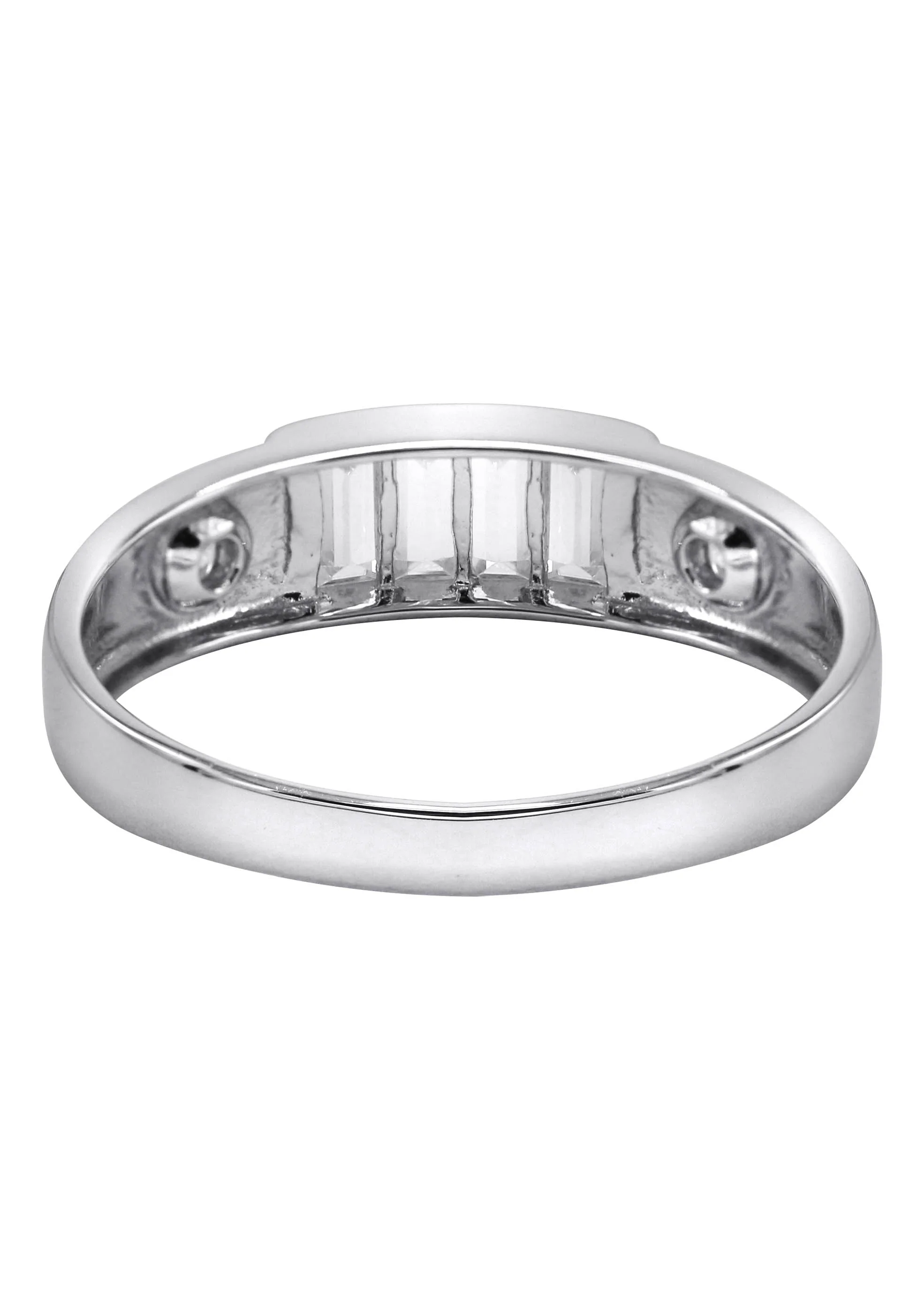 Mens Silver CZ Baguette Wedding Band | Appx 2.5 Grams - Image 3