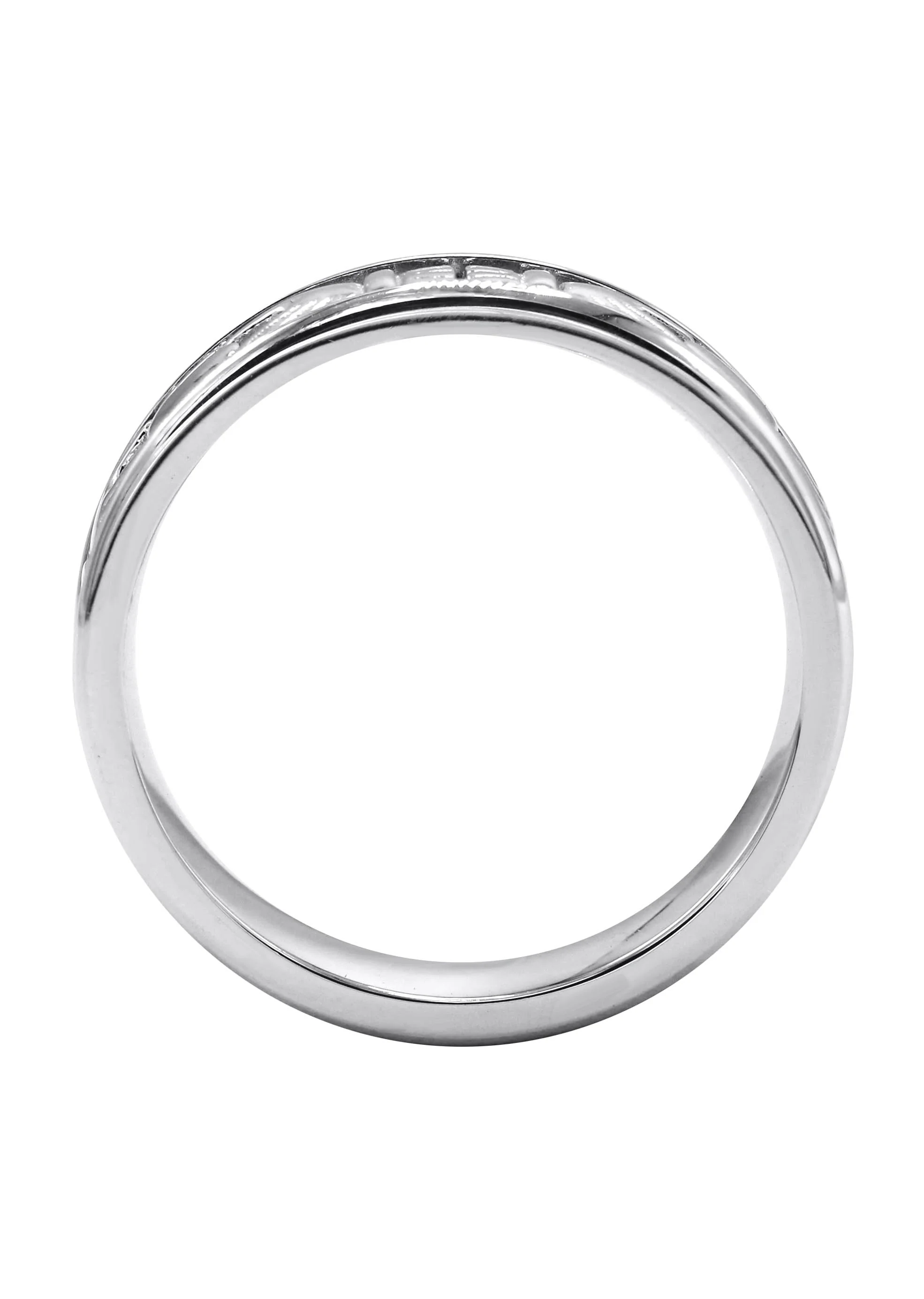 Mens Silver Crown Heart Wedding Band | Appx 7.7 Grams - Image 3