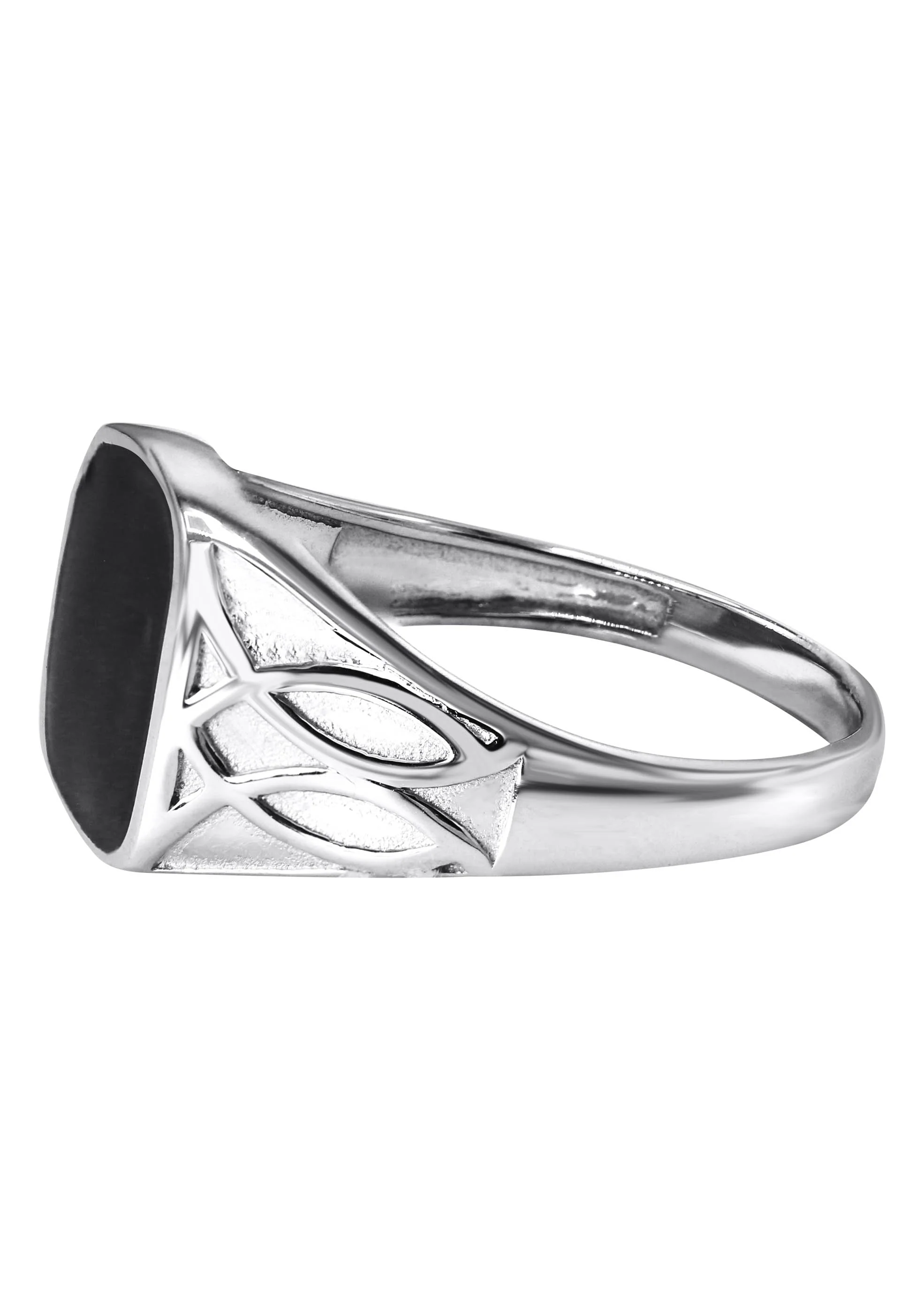 Mens Silver Onyx Signet Ring | Appx 5.3 Grams - Image 2