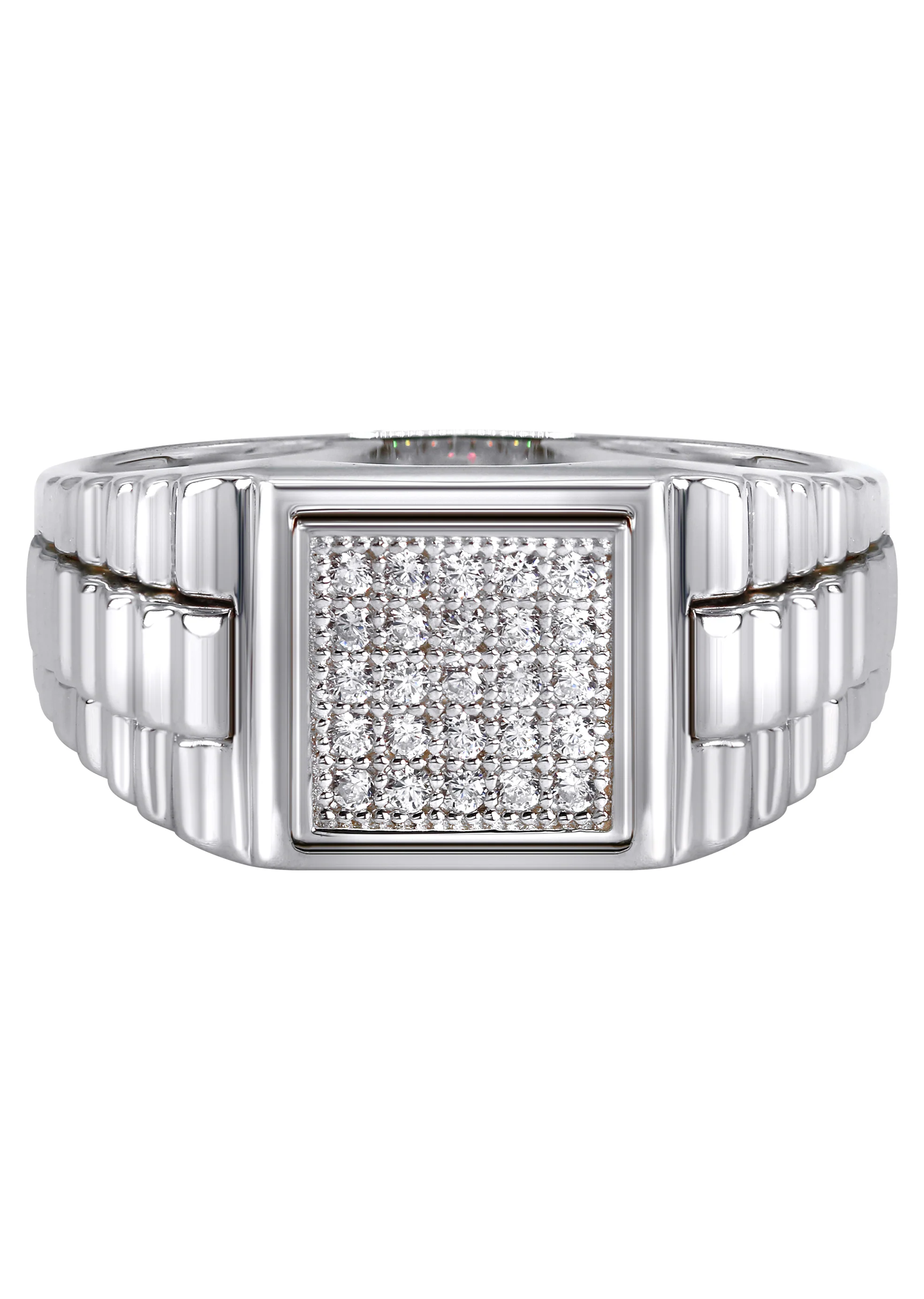 Mens Silver CZ Pinky Ring | Appx 5.2 Grams