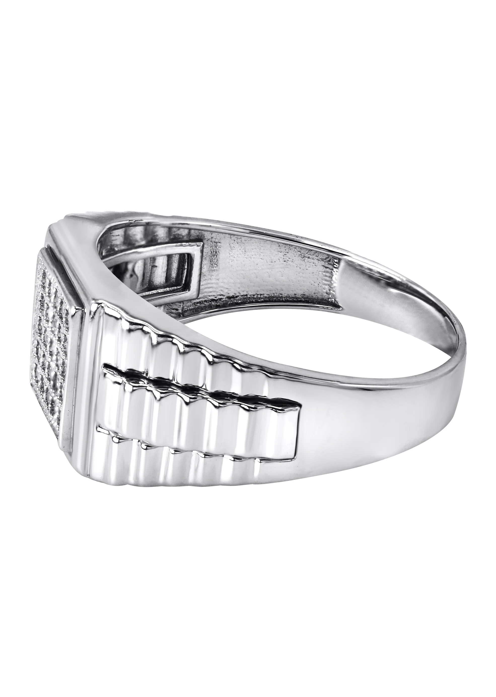 Mens Silver CZ Pinky Ring | Appx 5.2 Grams - Image 2
