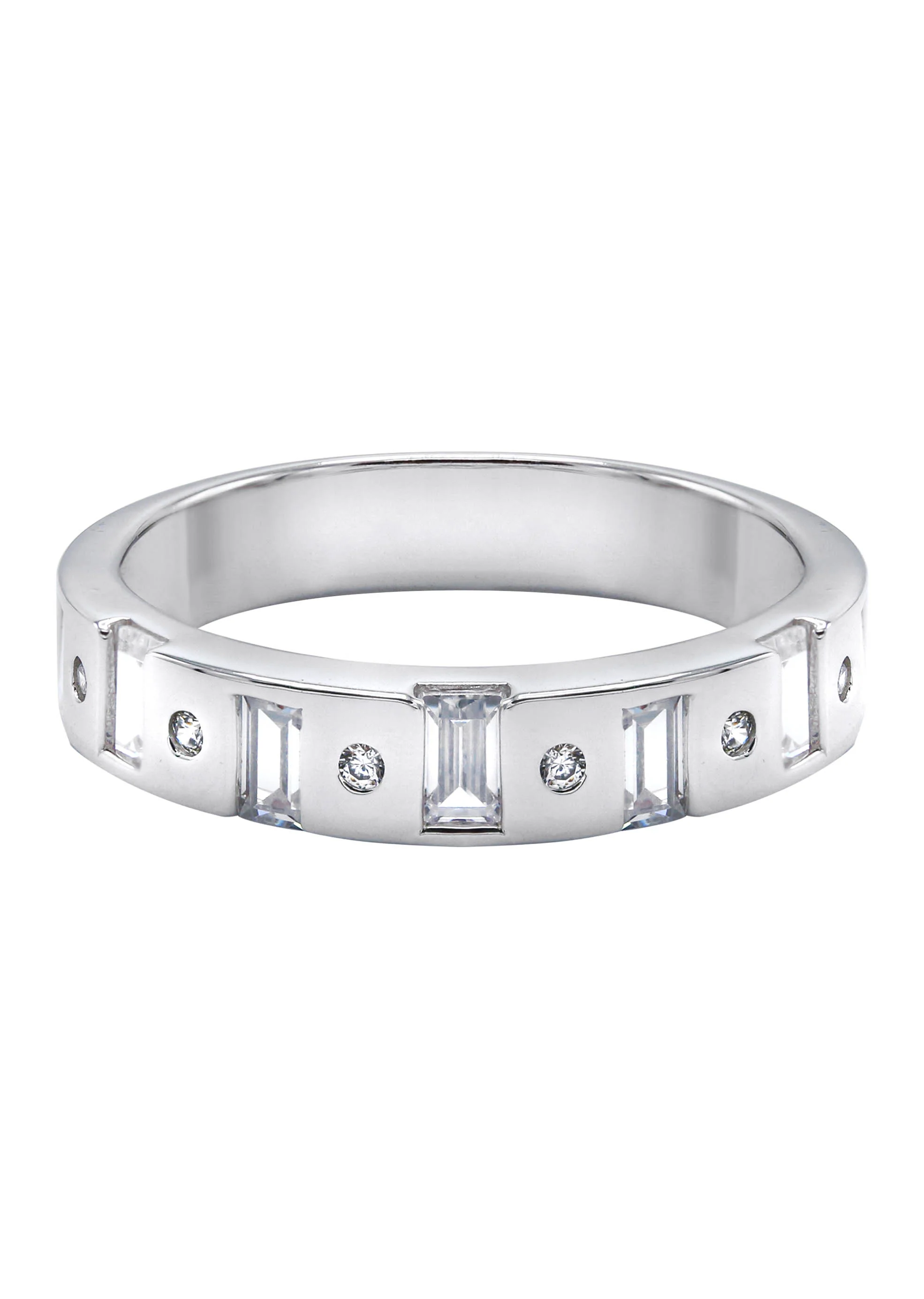 Mens Silver CZ Wedding Band | Appx 4.5 Grams