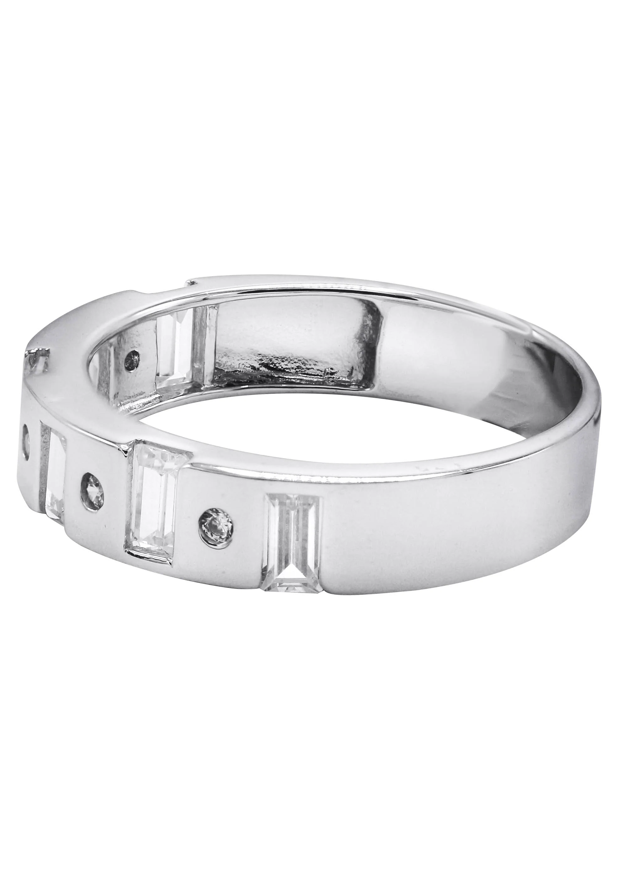 Mens Silver CZ Wedding Band | Appx 4.5 Grams - Image 2