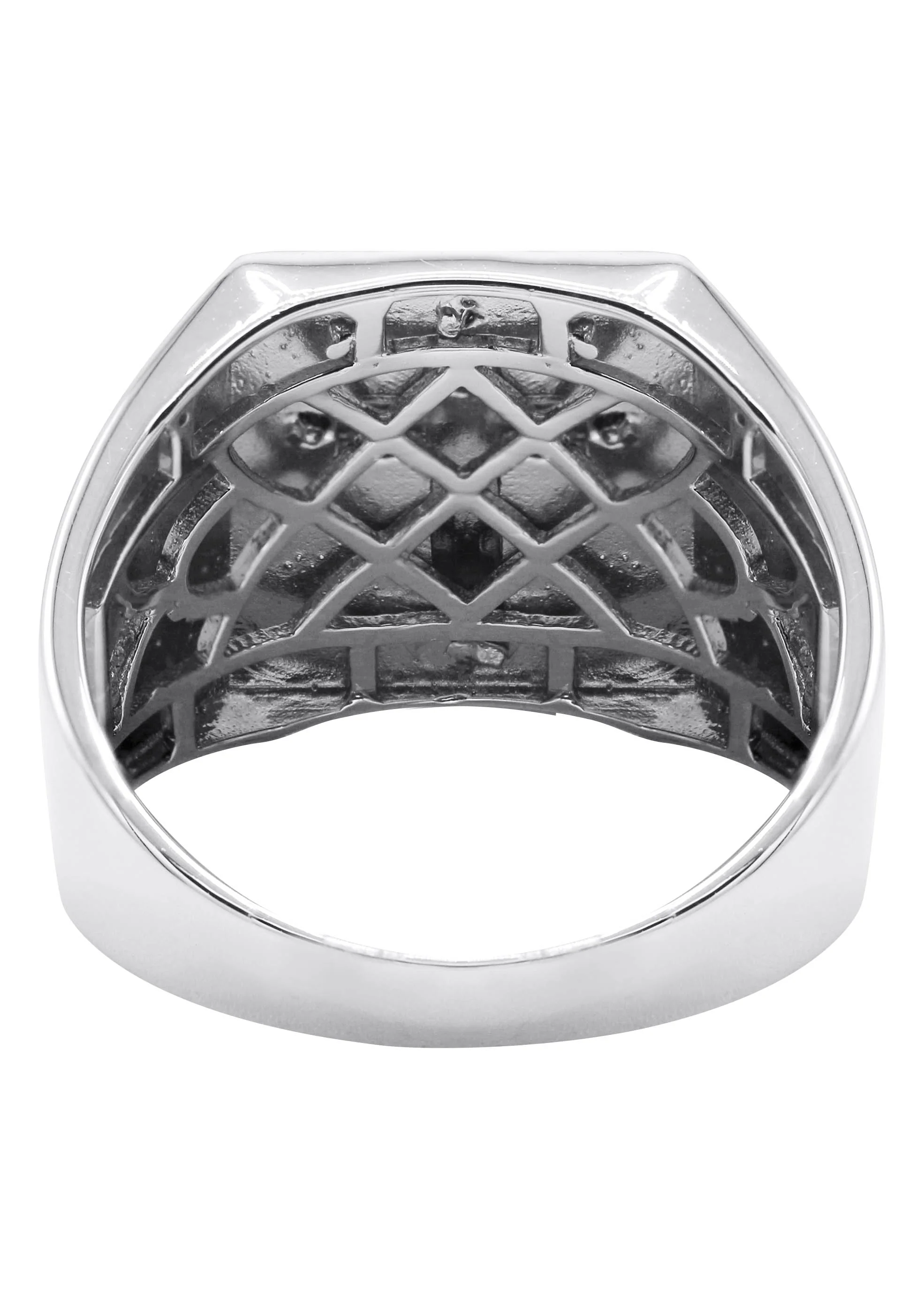 Mens Silver Gold Cross Pinky Ring | Appx 6.8 Grams - Image 3