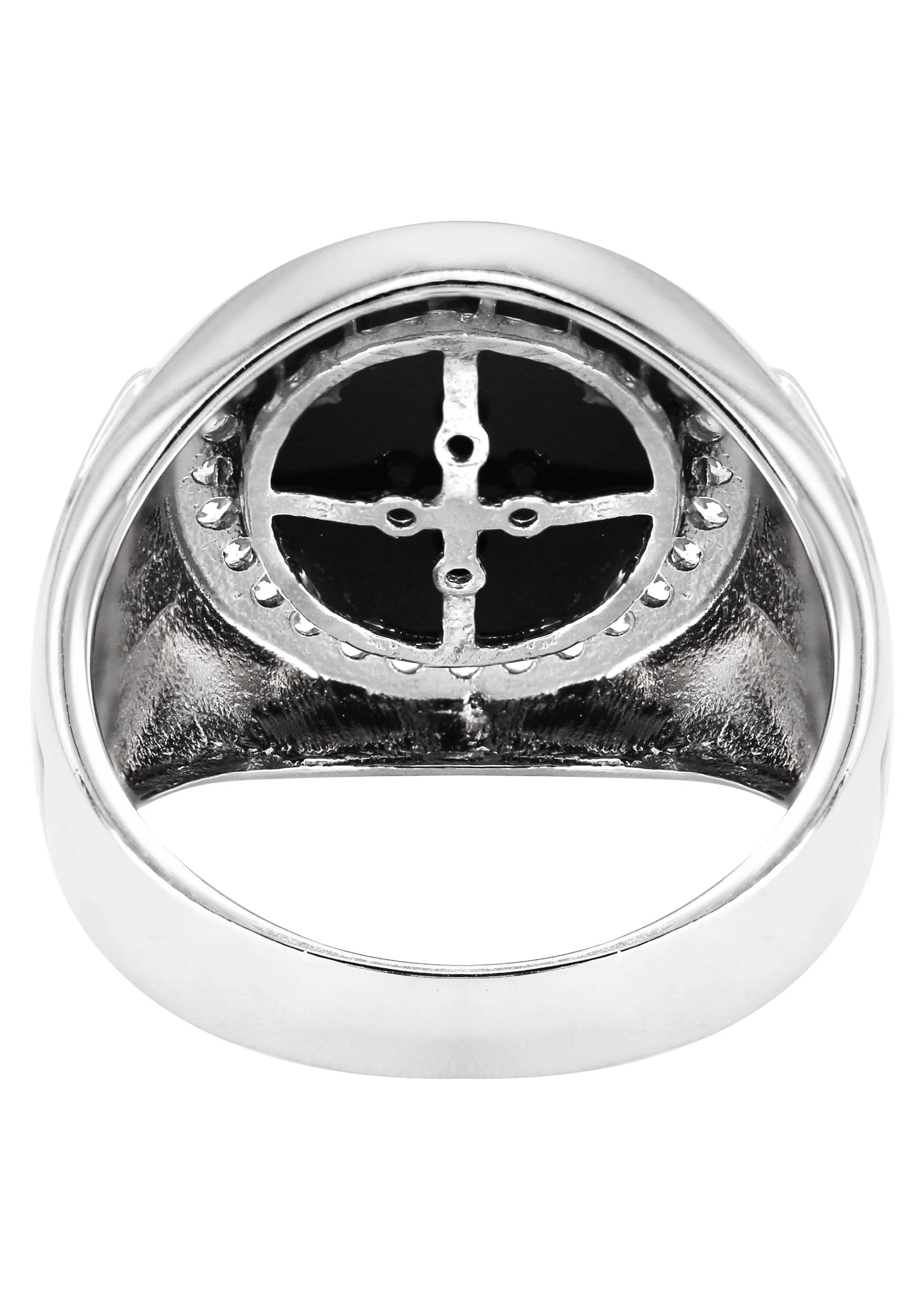Mens Silver CZ Onyx Signet Ring | Appx 7.7 Grams - Image 3