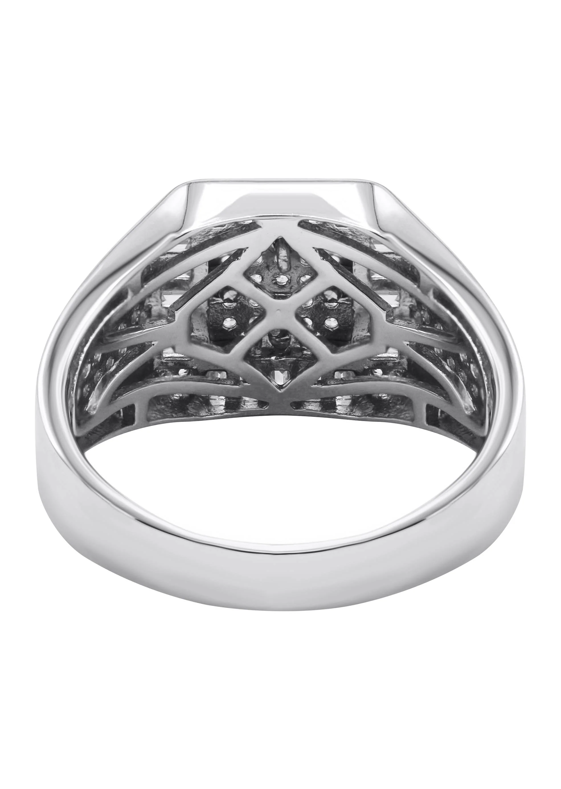 Mens Silver CZ Baguette Signet Ring | Appx 5.5 Grams - Image 3
