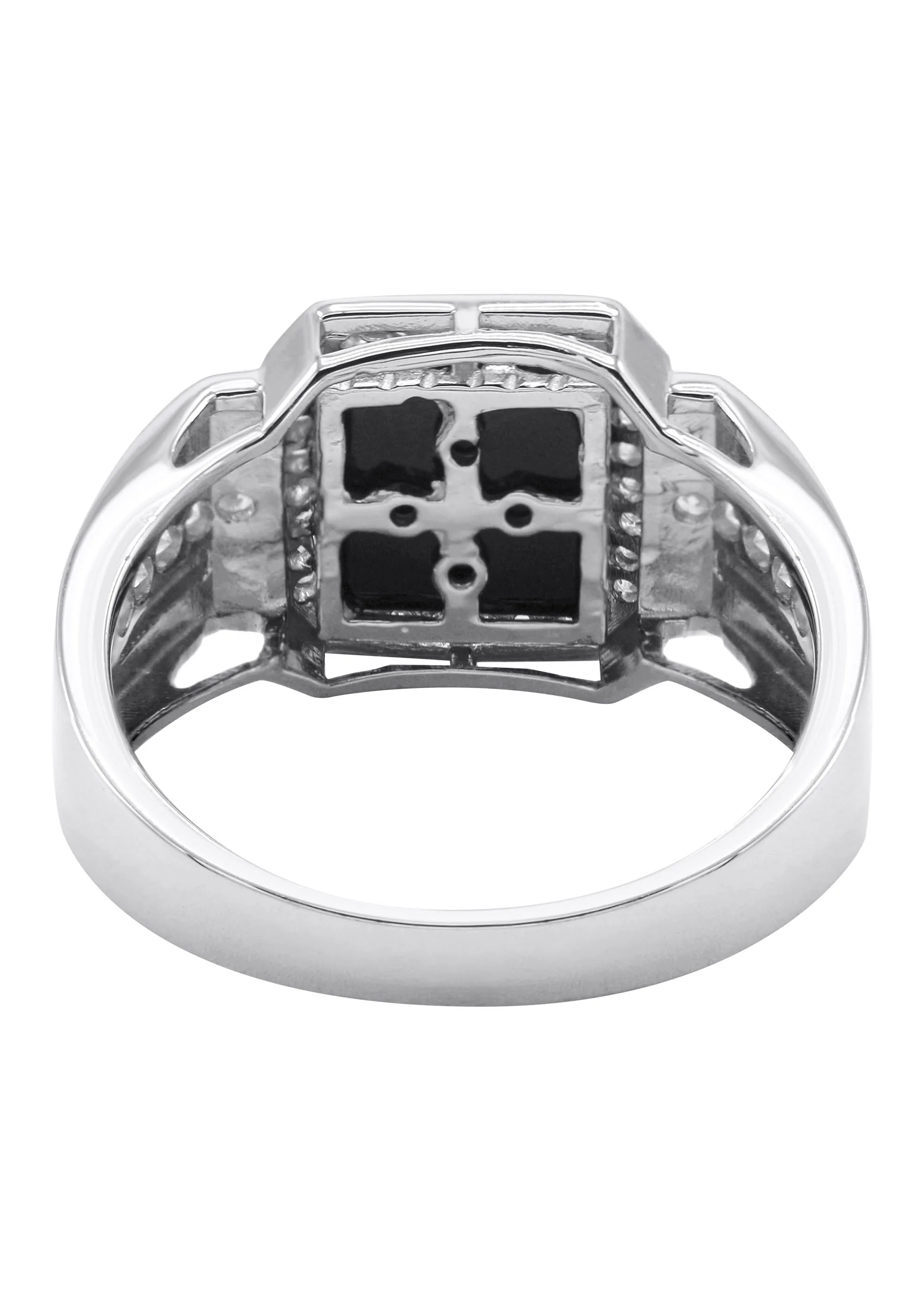 Mens Silver CZ Onyx Ring | Appx 7.6 Grams - Image 3