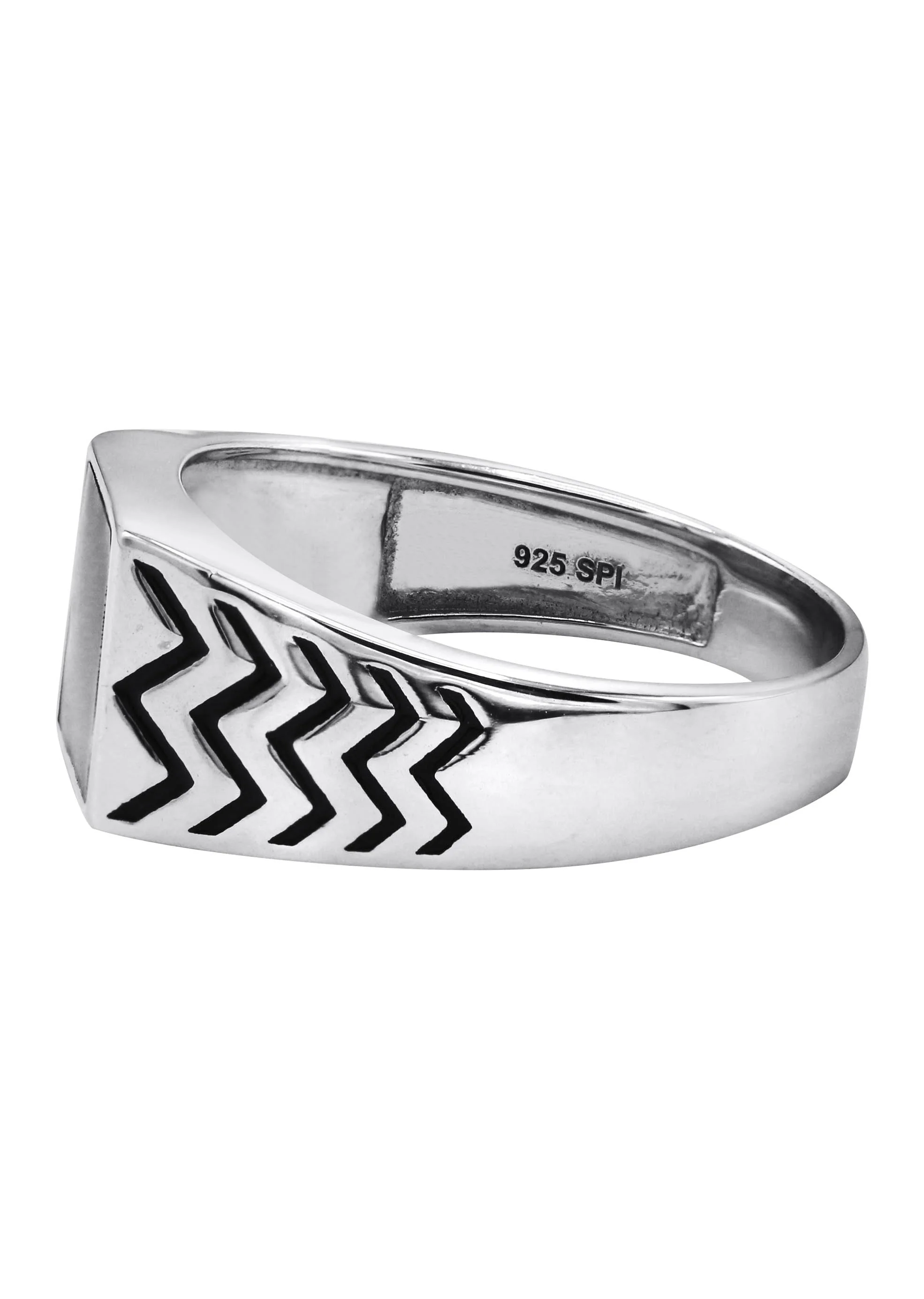 Mens Silver Signet Onyx Ring | Appx 5.4 Grams - Image 2