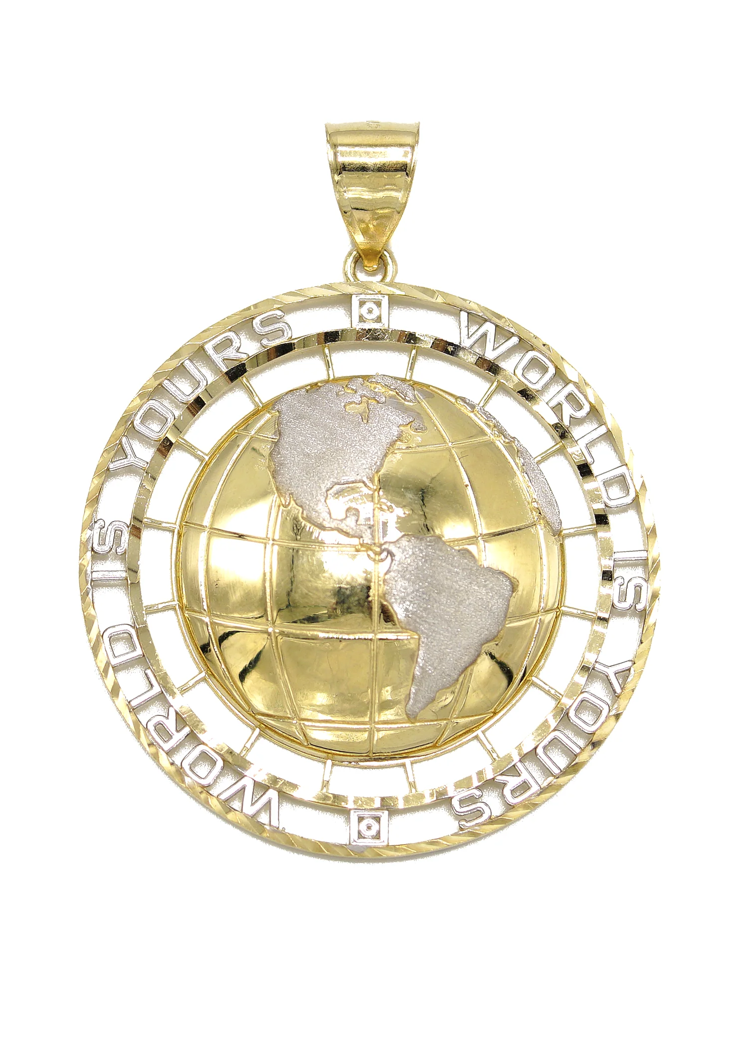 10KGold "World Is Yours" Pendant  Gold | Customizable Size