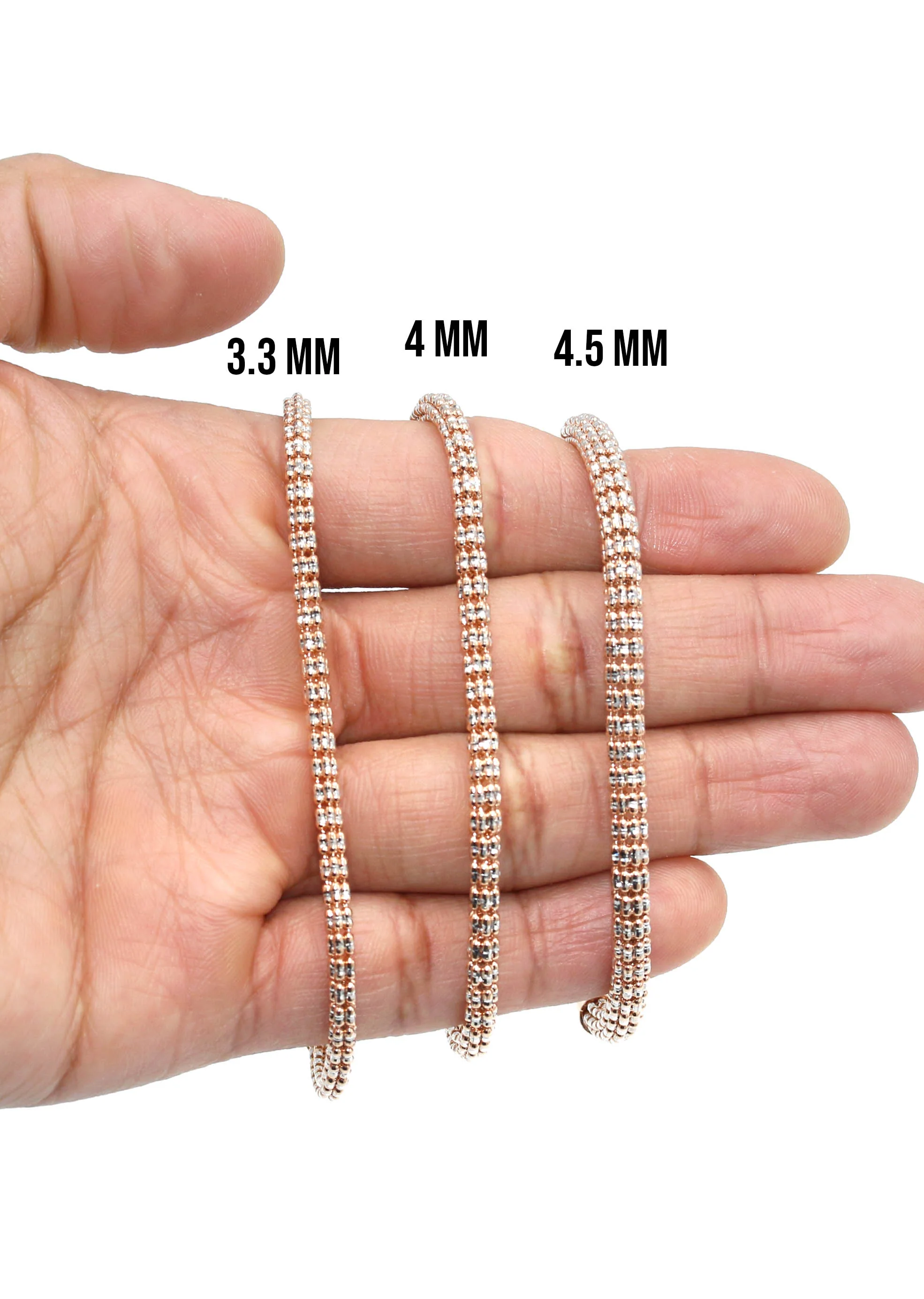 Rose Gold Men's Ice Bracelet 10K/14K - Image 4