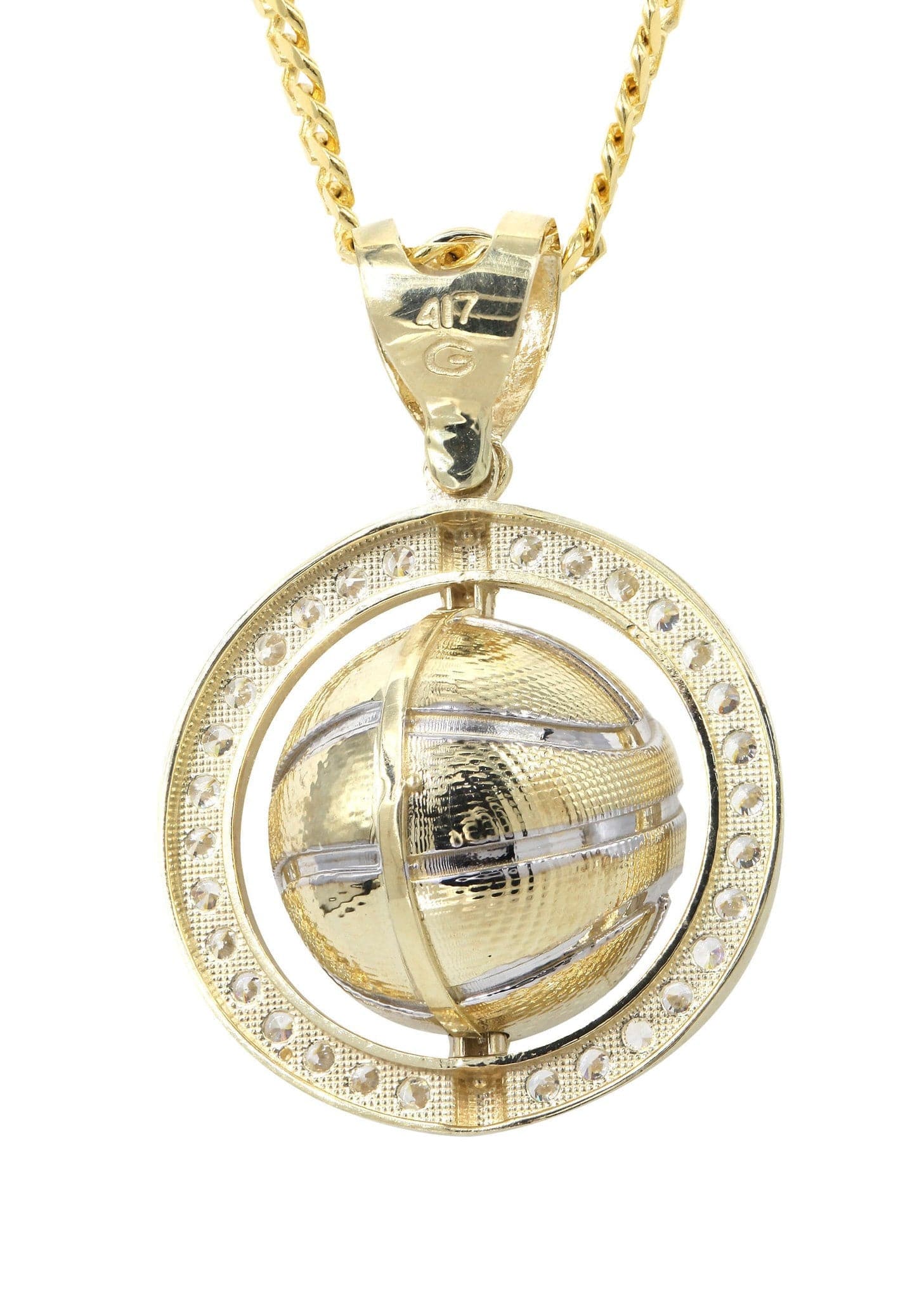10K Yellow Gold Basketball Necklace | Appx. 21.3 Grams - Image 3