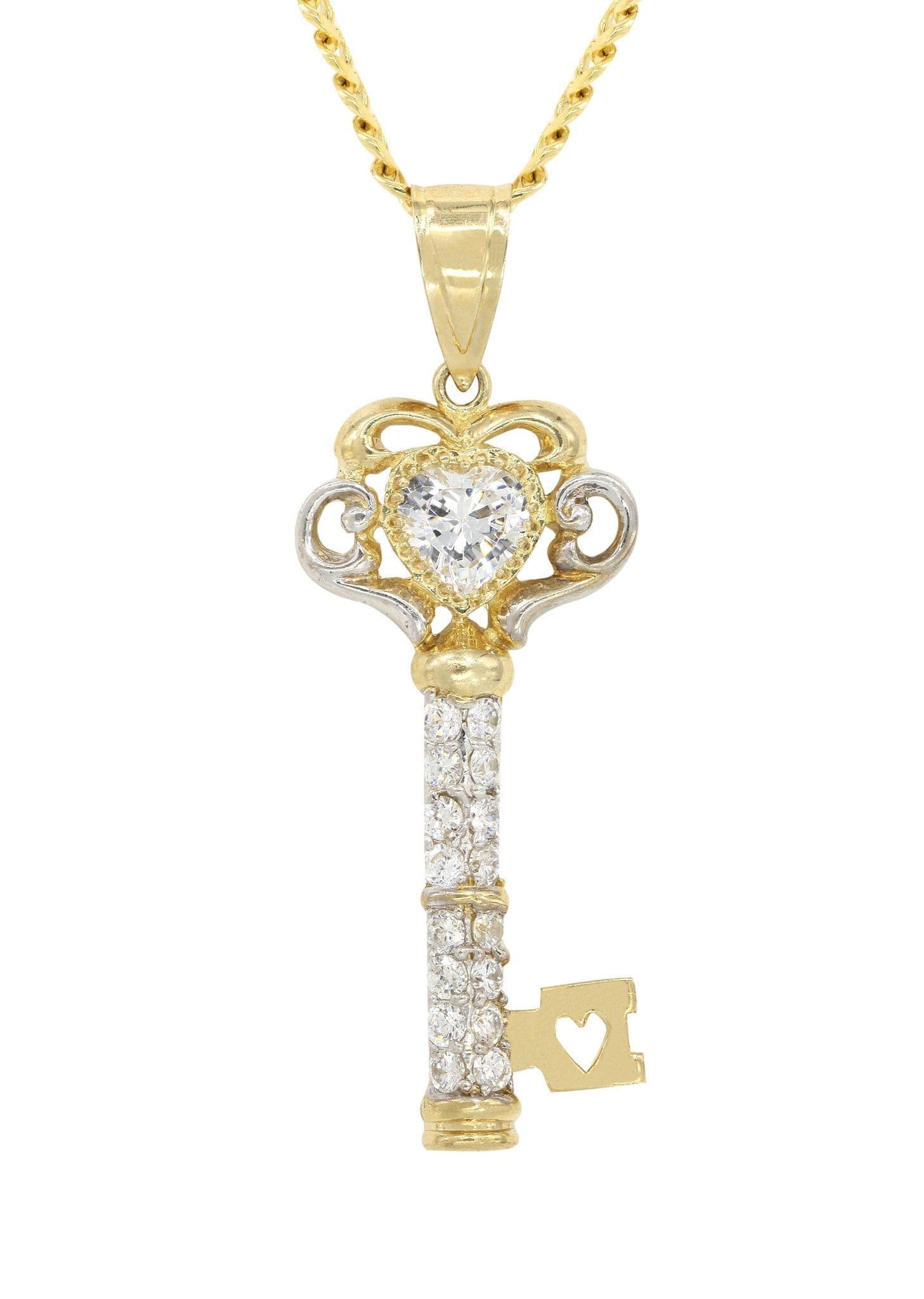 10K Yellow Gold Key Necklace | Appx. 25.7 Grams - Image 2