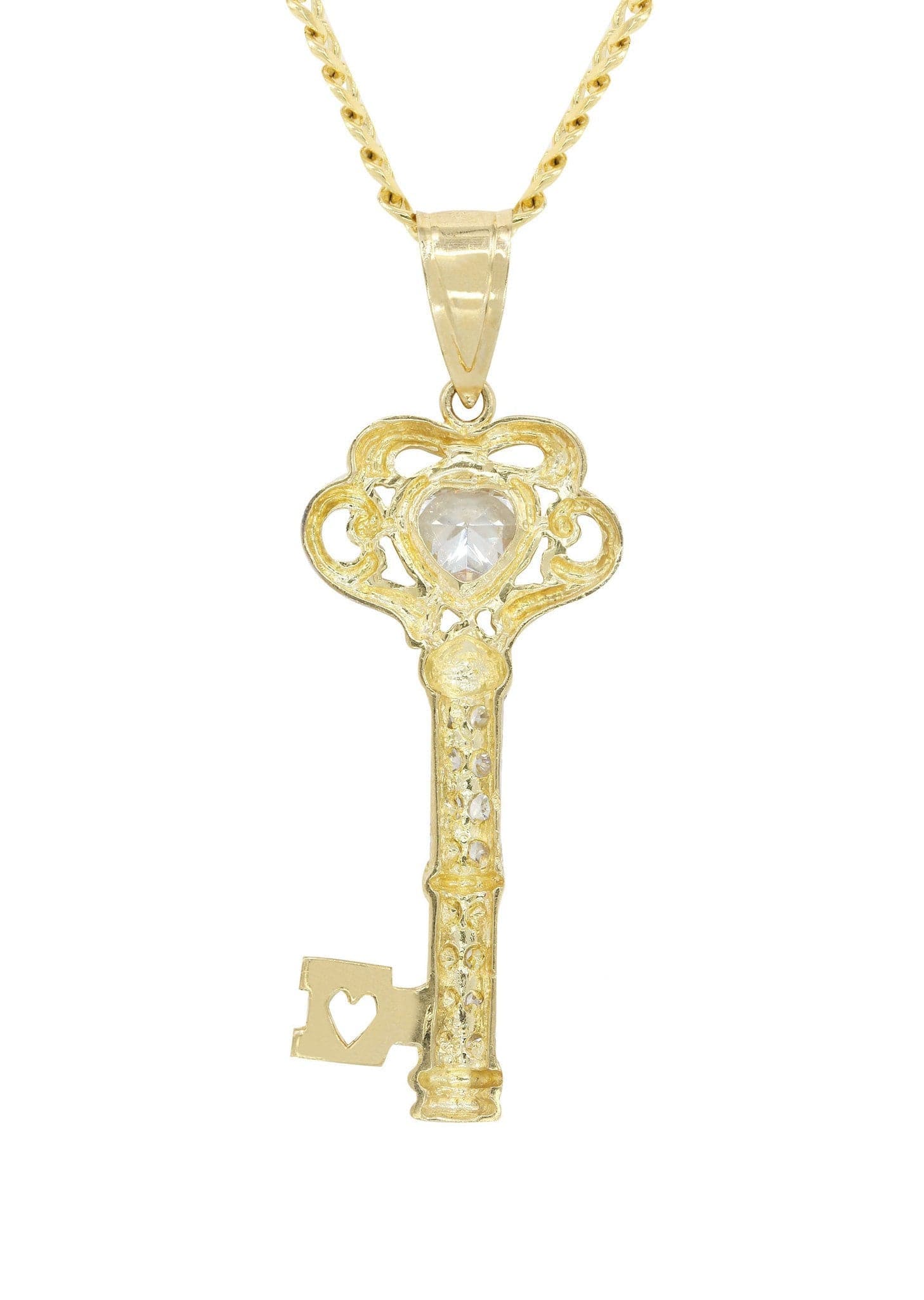 10K Yellow Gold Key Necklace | Appx. 25.7 Grams - Image 3