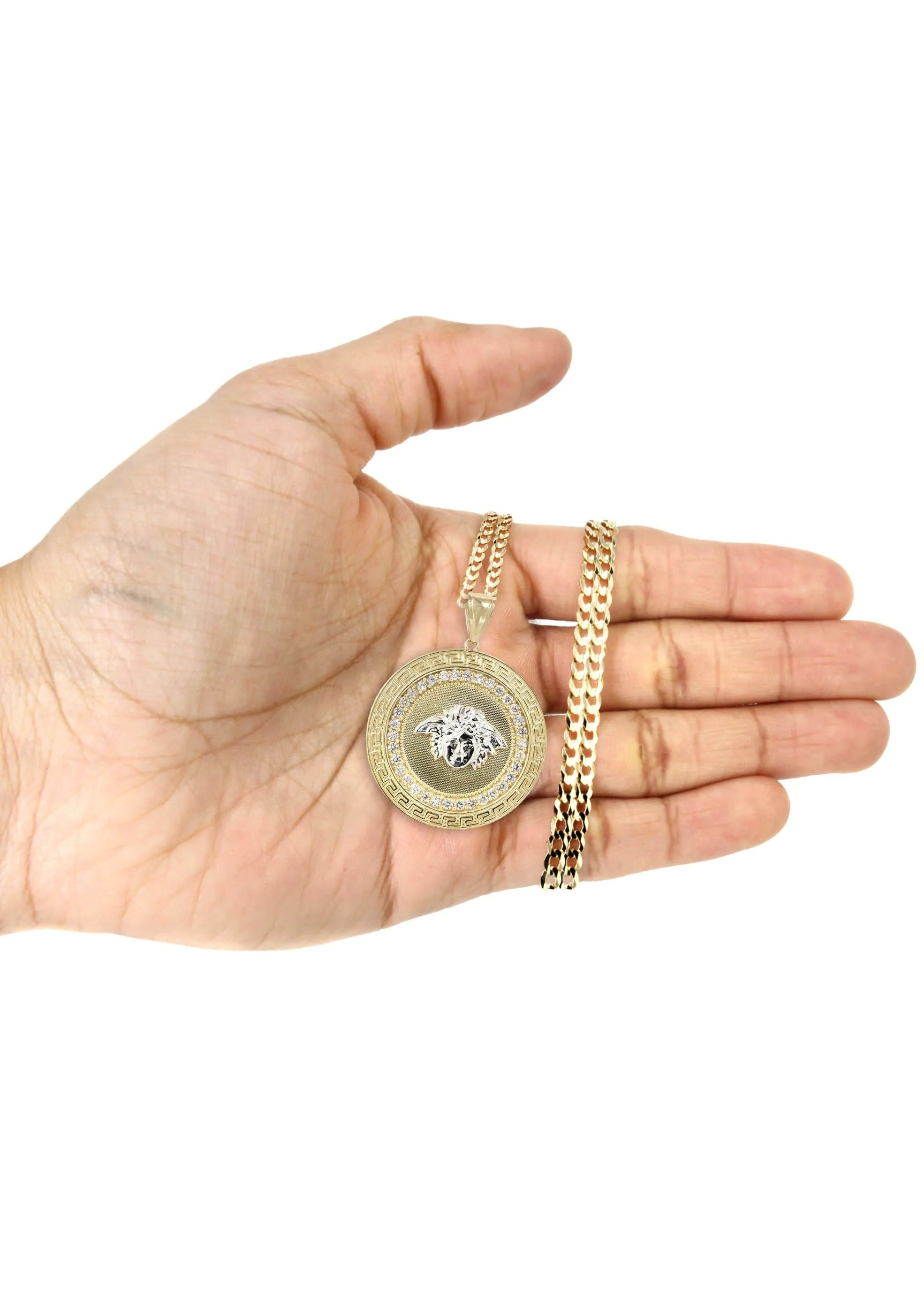 10K Yellow Gold Medusa Style Necklace | Appx. 29.9 Grams - Image 6