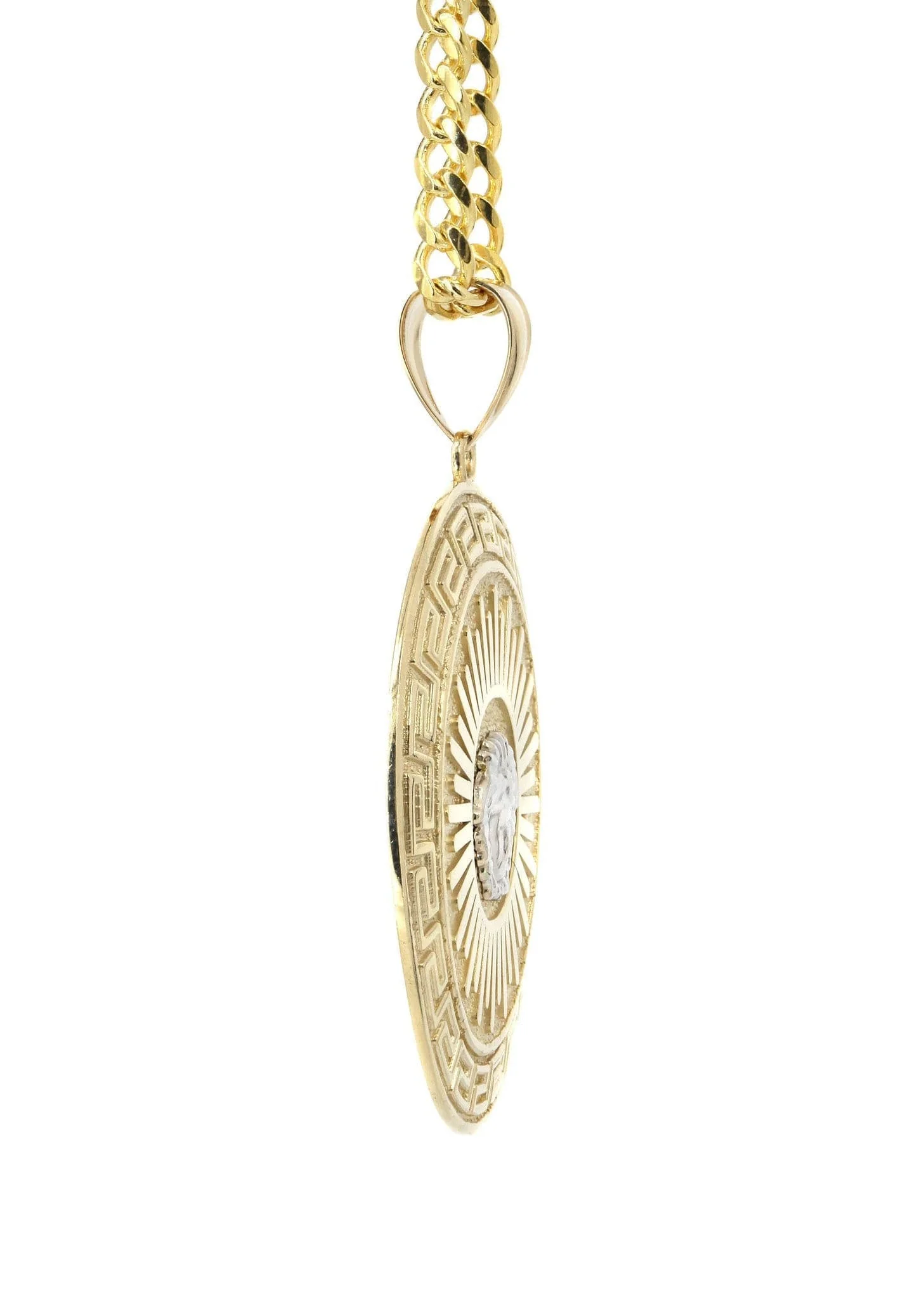 10K Yellow Gold Medusa Style Necklace | Appx. 28.6 Grams - Image 4