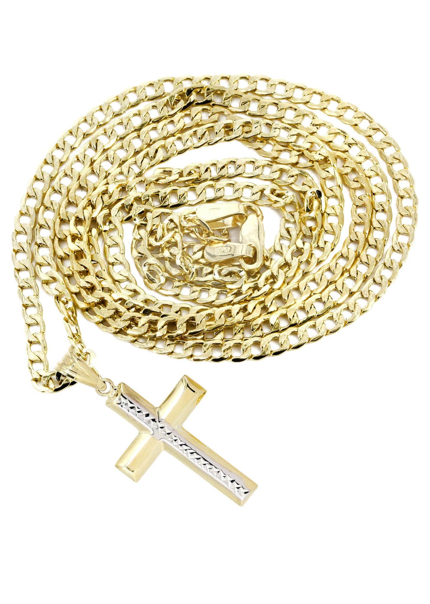 10K Gold Cross  Necklace For Men | 5.58 Grams - Image 2