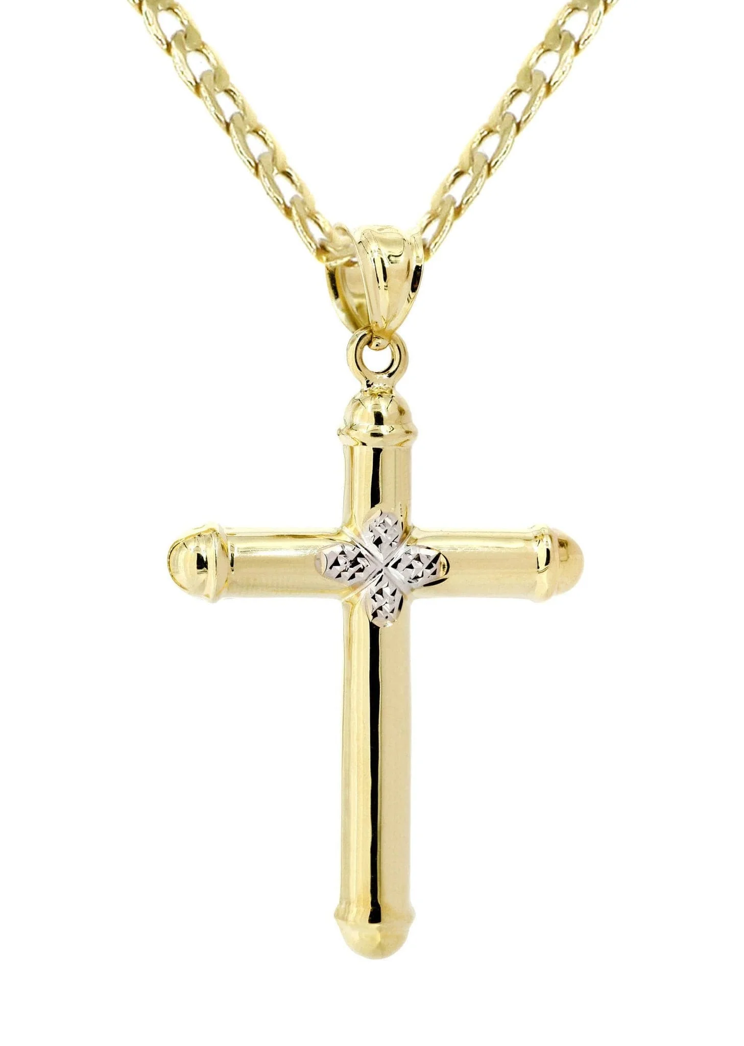 10K Gold Cross Necklace For Men | 5.12 Grams