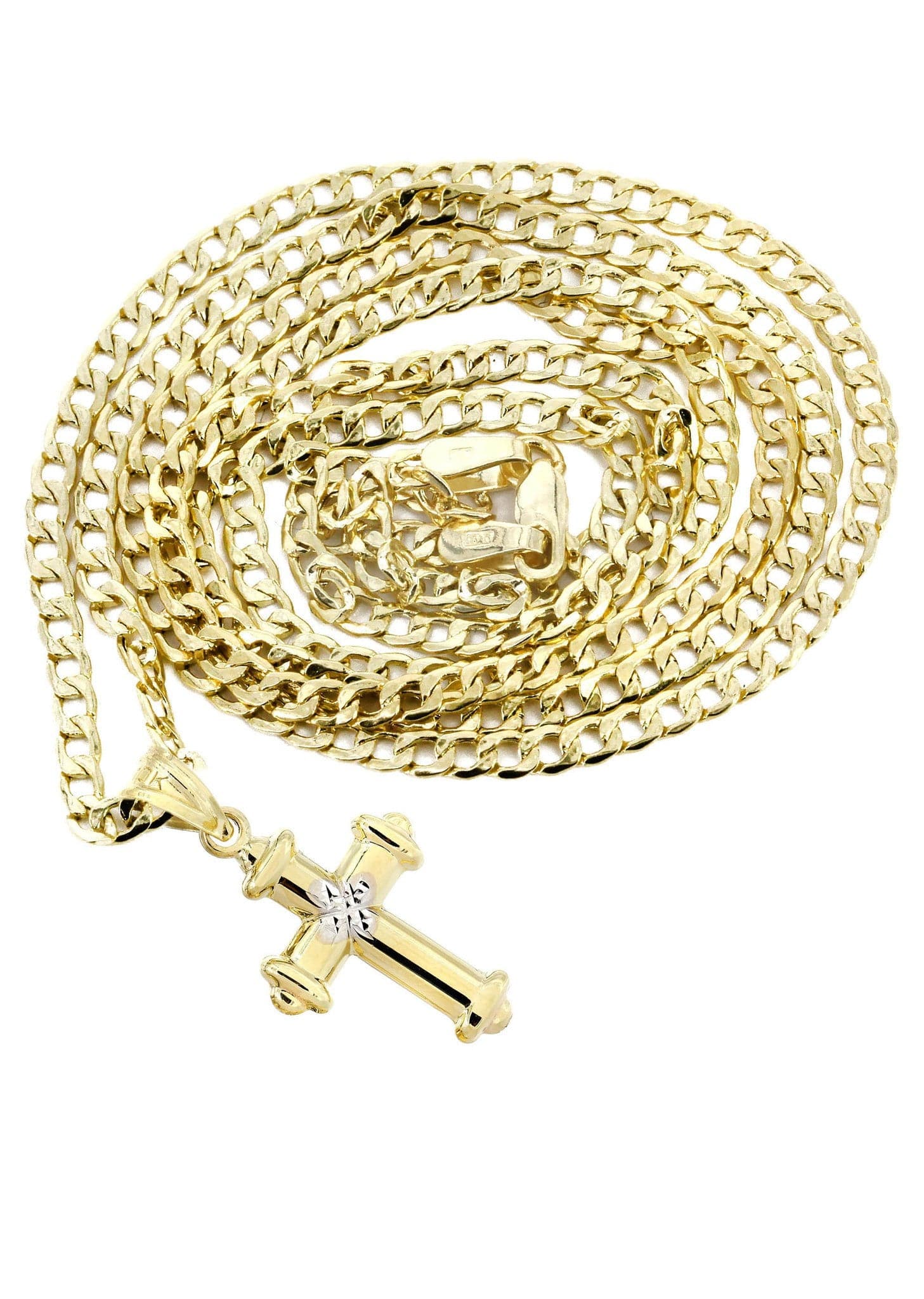 10K Gold Cross  Necklace For Men | 5.2 Grams - Image 2