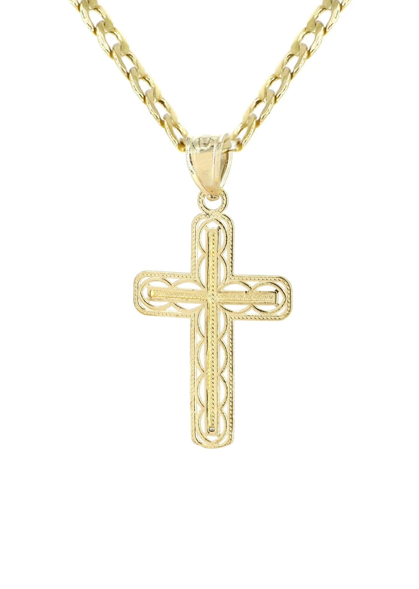 10K Gold Cross  Necklace For Men | 5.13 Grams - Image 2