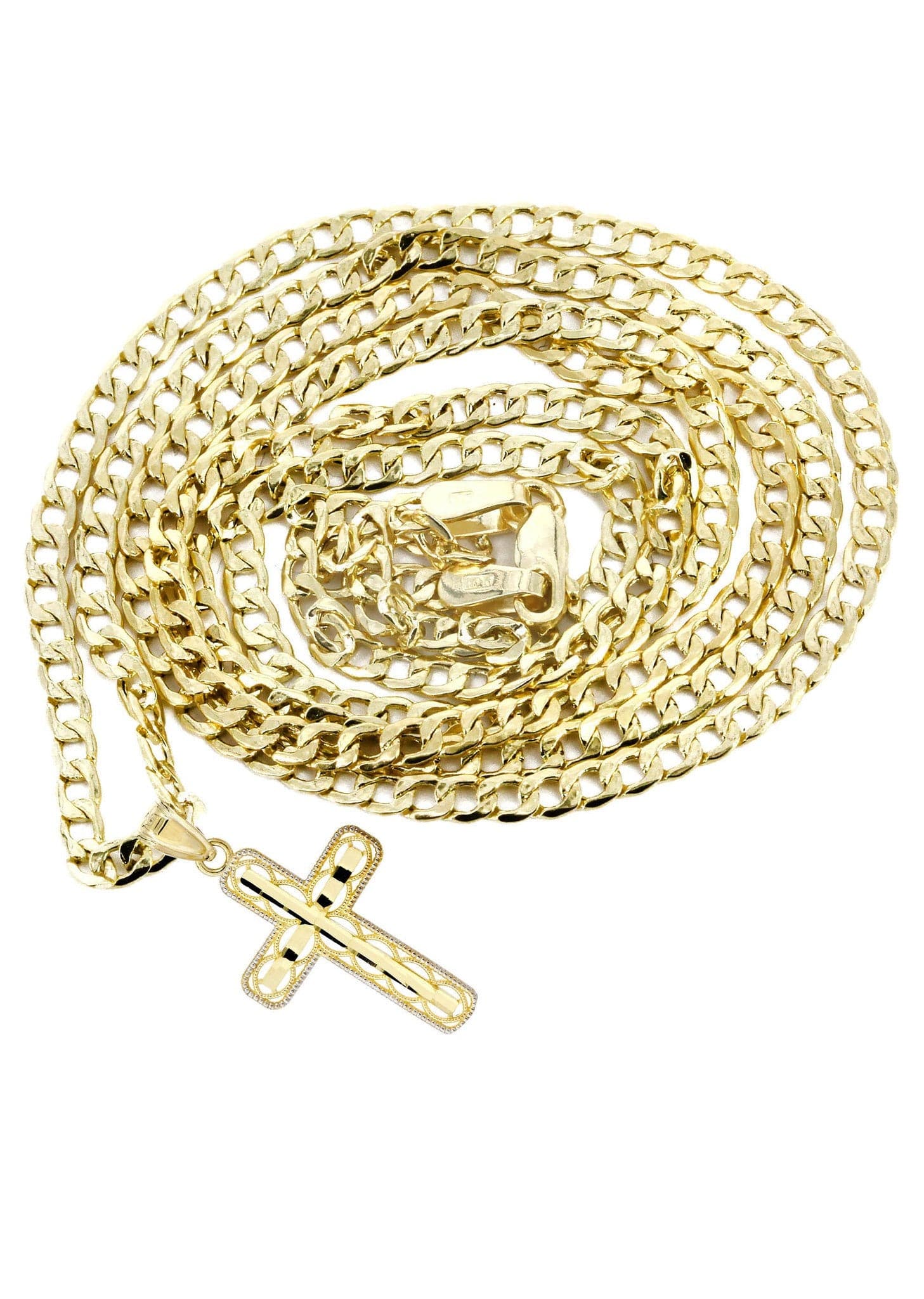 10K Gold Cross  Necklace For Men | 5.13 Grams - Image 3