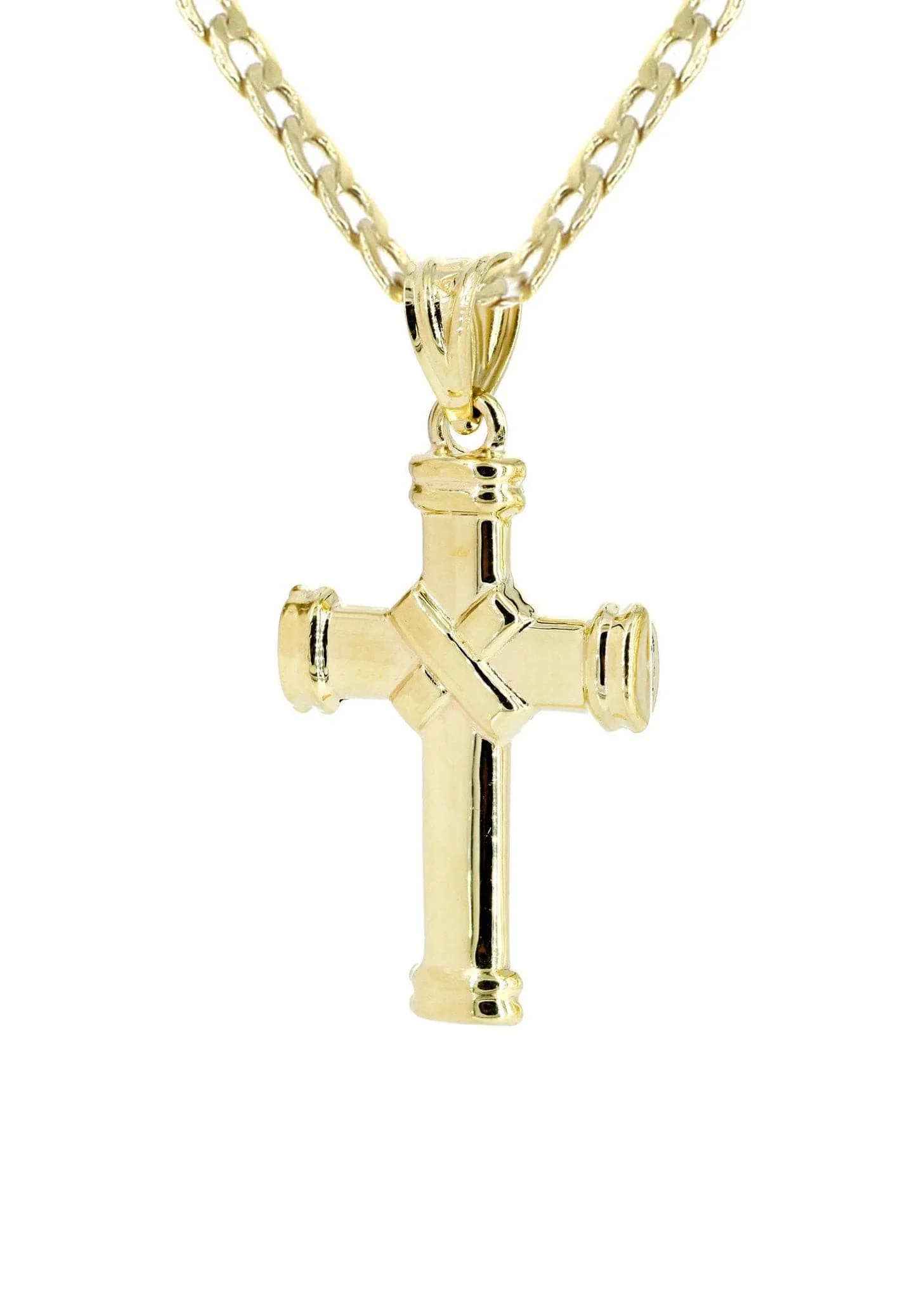 10K Gold Cross  Necklace For Men | 6.12 Grams - Image 3