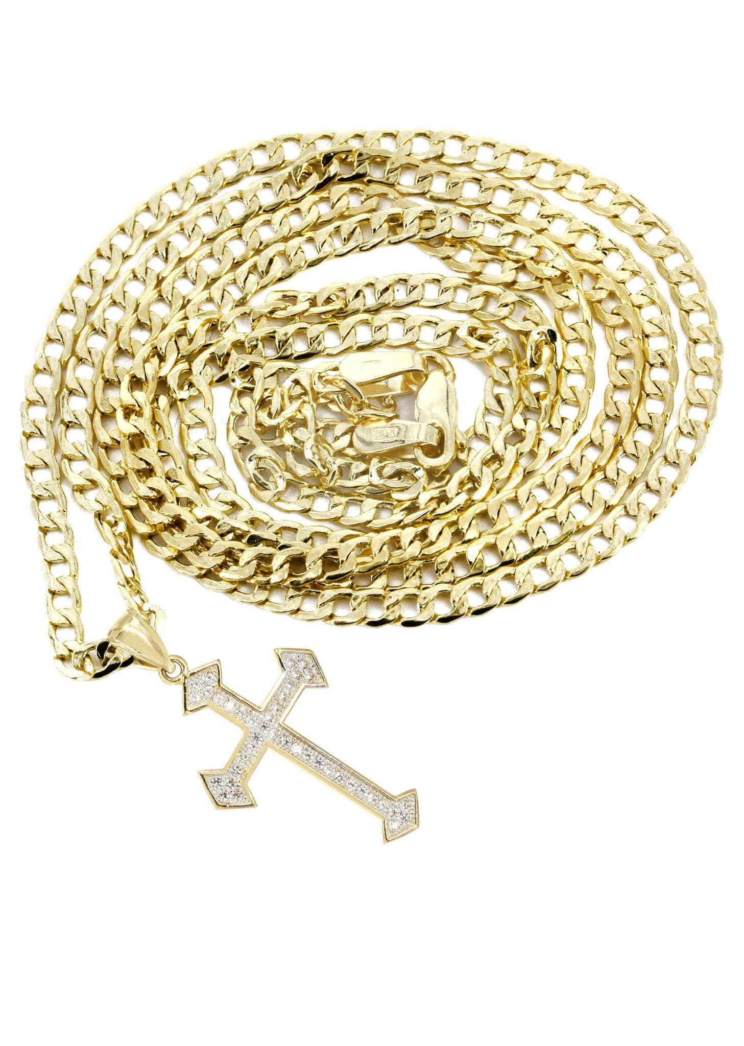 10K Gold Cross Necklace For Men | 6.23 Grams - Image 2