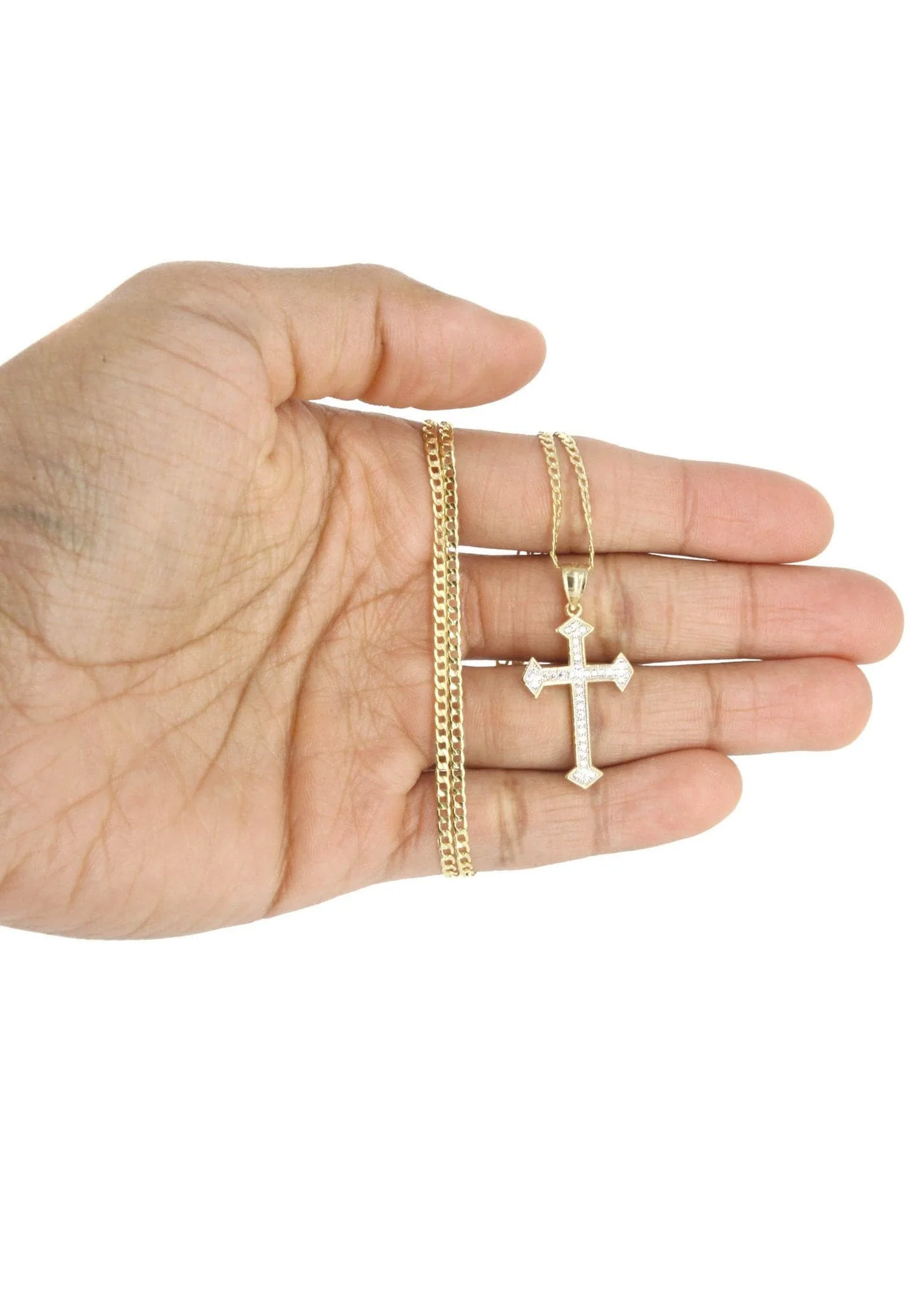 10K Gold Cross Necklace For Men | 6.23 Grams - Image 6