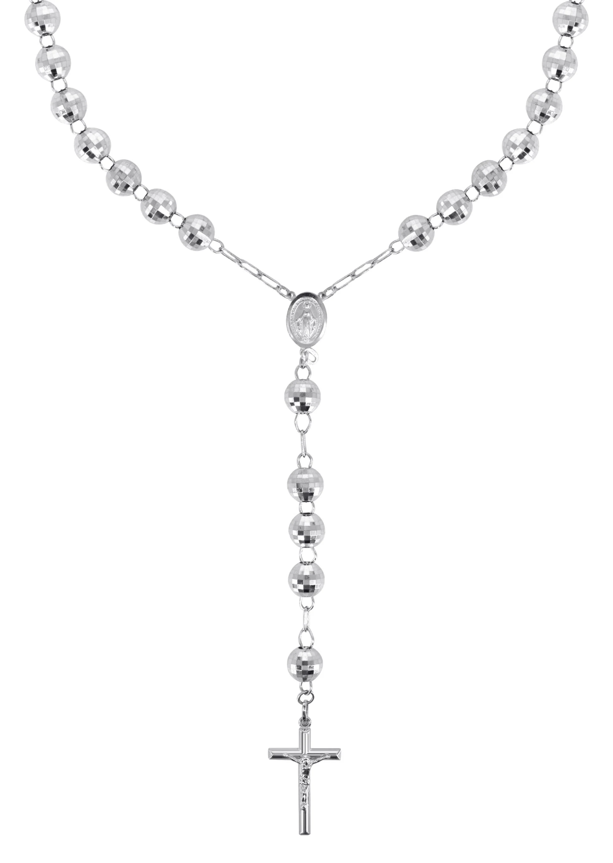 Rosary White Gold Chain 10K - Image 2