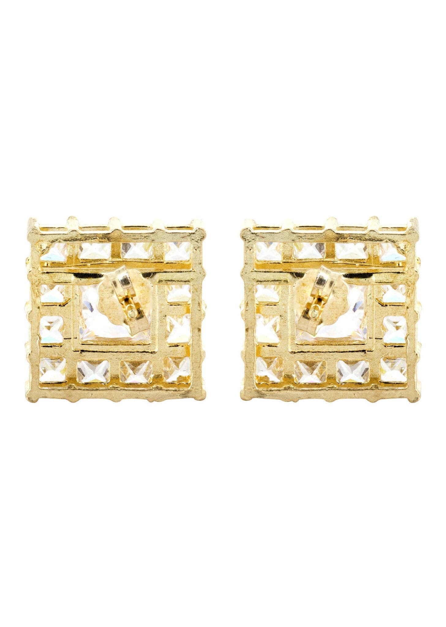 Cz 10K Yellow Gold Studs | Appx. Diamter 0.5 Inches - Image 2
