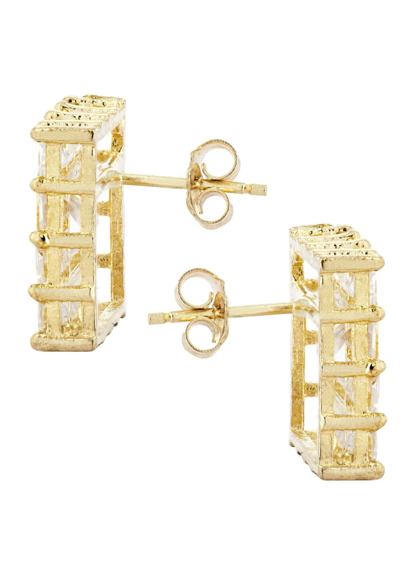 Cz 10K Yellow Gold Studs | Appx. Diamter 0.5 Inches - Image 3