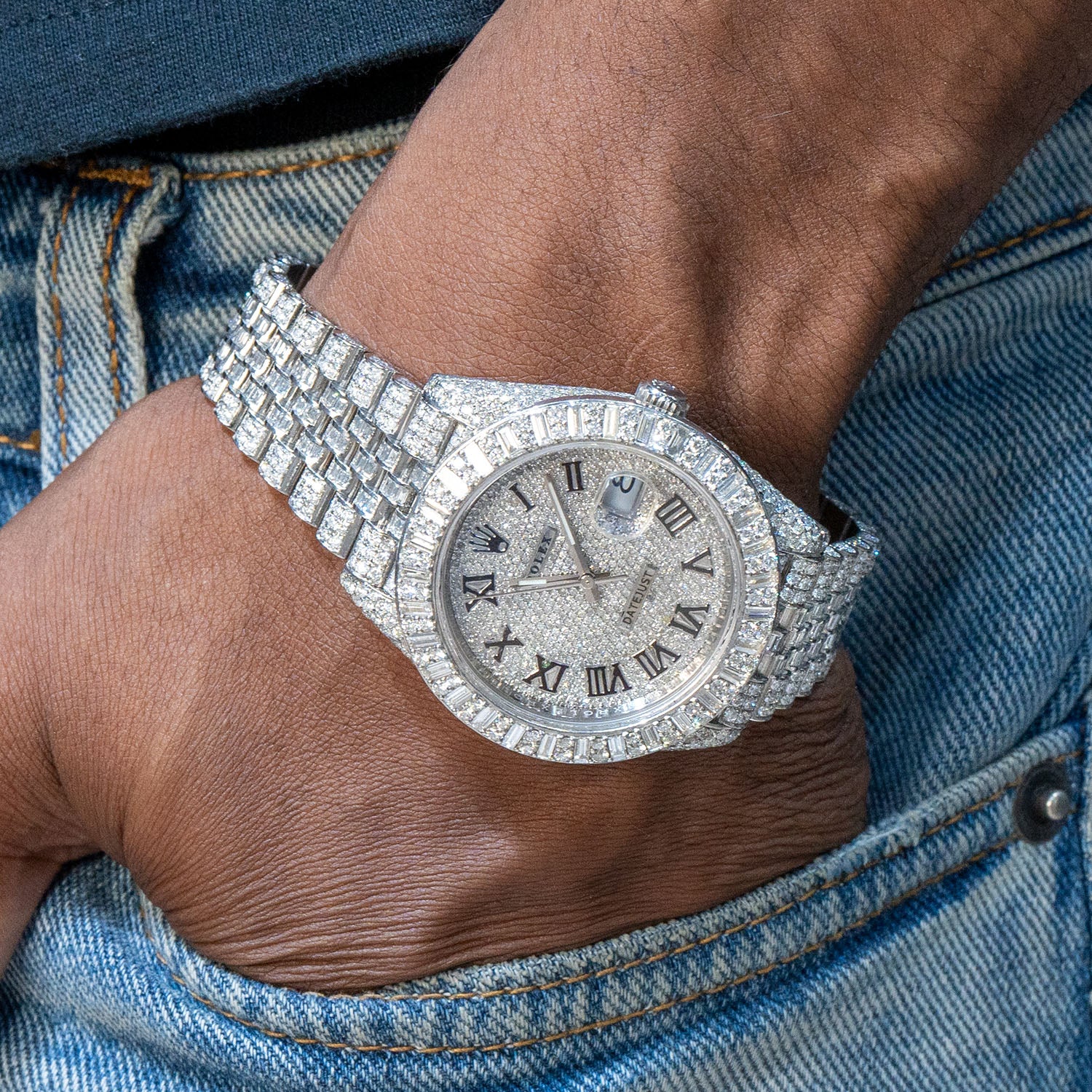 Rolex Datejust 41 MM Jubilee Band | Baguette & Round Diamonds | Iced Out | 25 Carats - Image 3