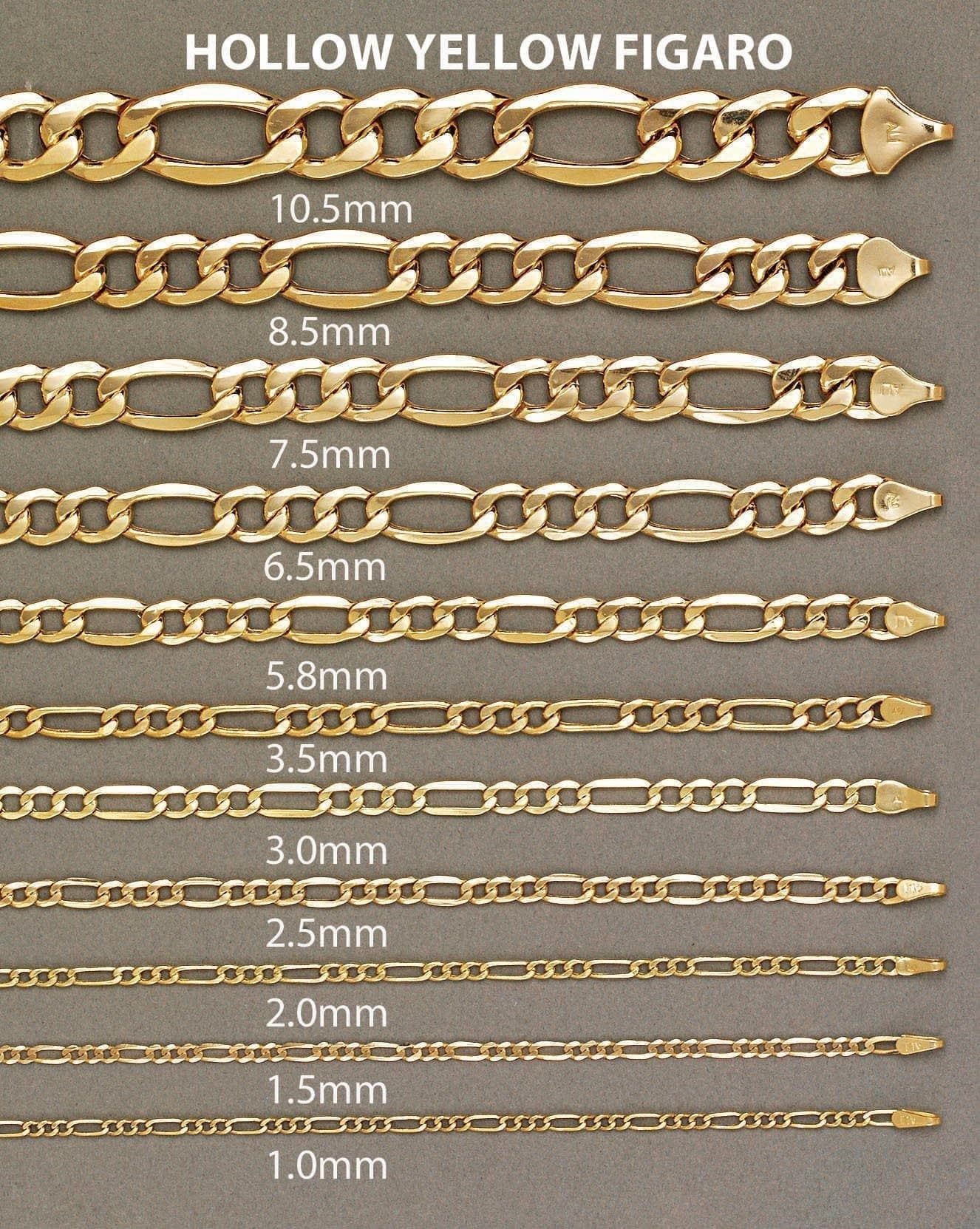 Diamond Cut Semi Solid  Mens Figaro Bracelet 10K/14K Yellow Gold - Image 4