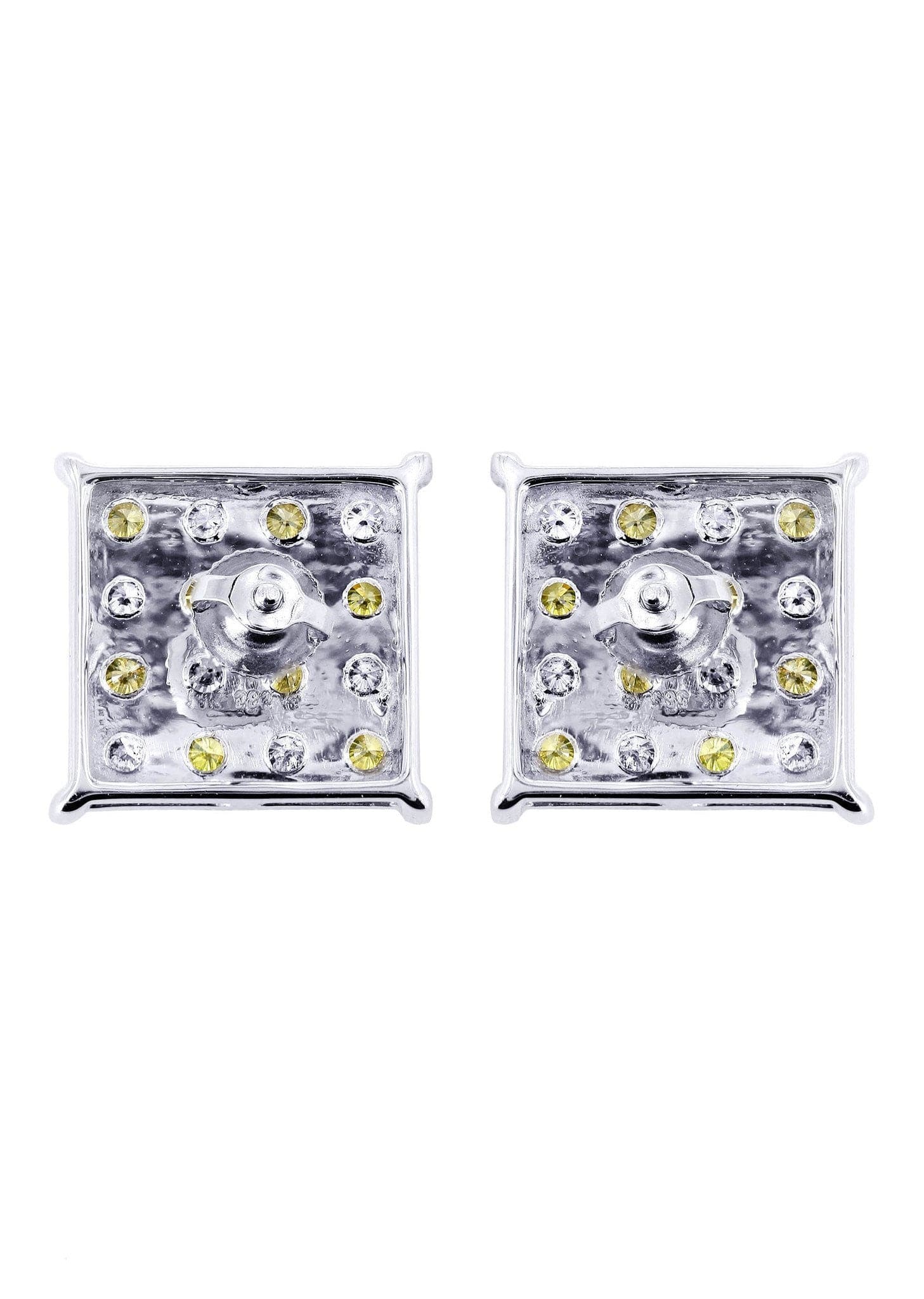 Diamond Earrings For Men | 0.61 Carats 14K White Gold - Image 3