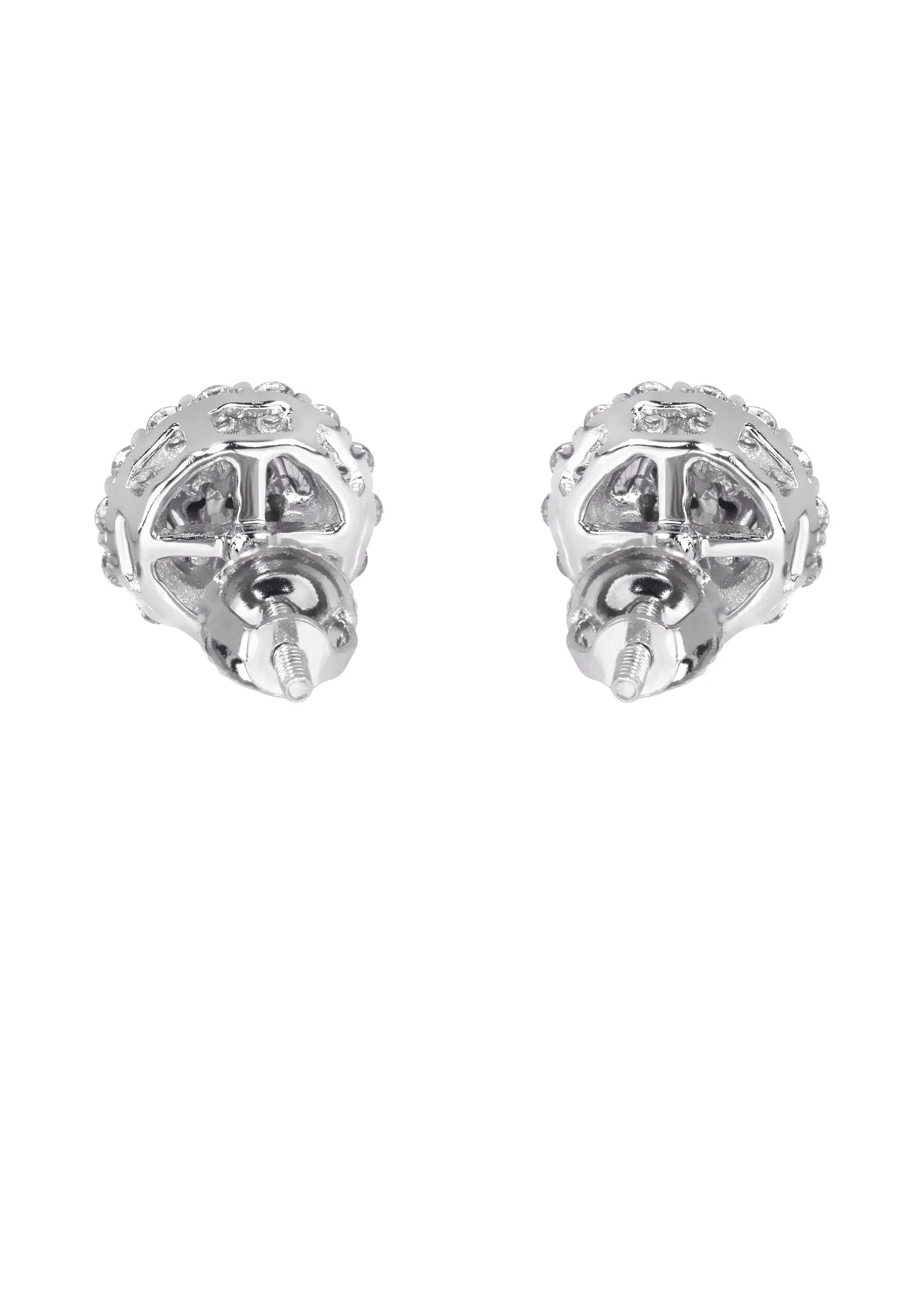 Mens Stud Diamond Earrings | 0.61 Carats 14K White Gold - Image 2