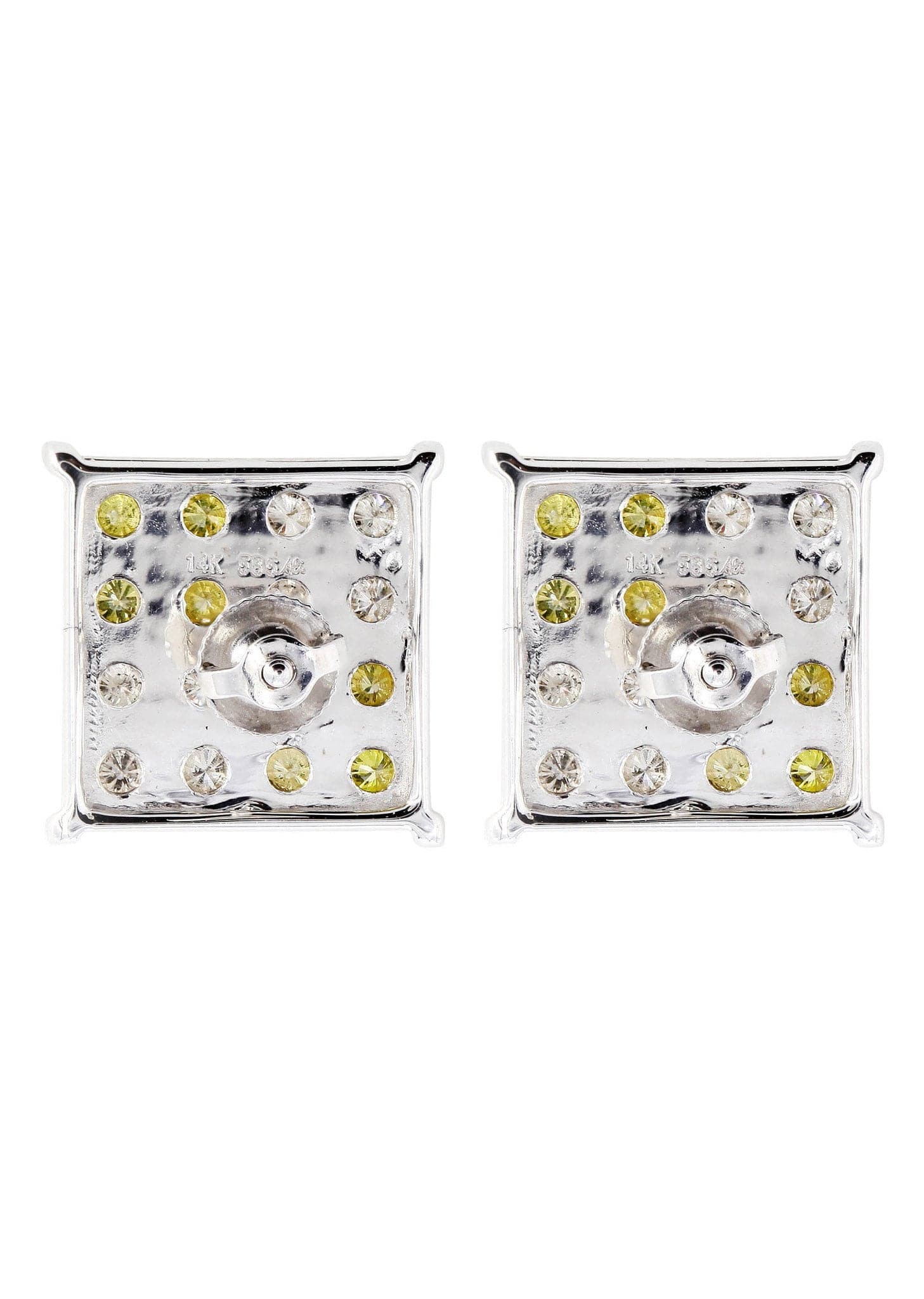 Diamond Earrings For Men | 0.62 Carats 14K White Gold - Image 3