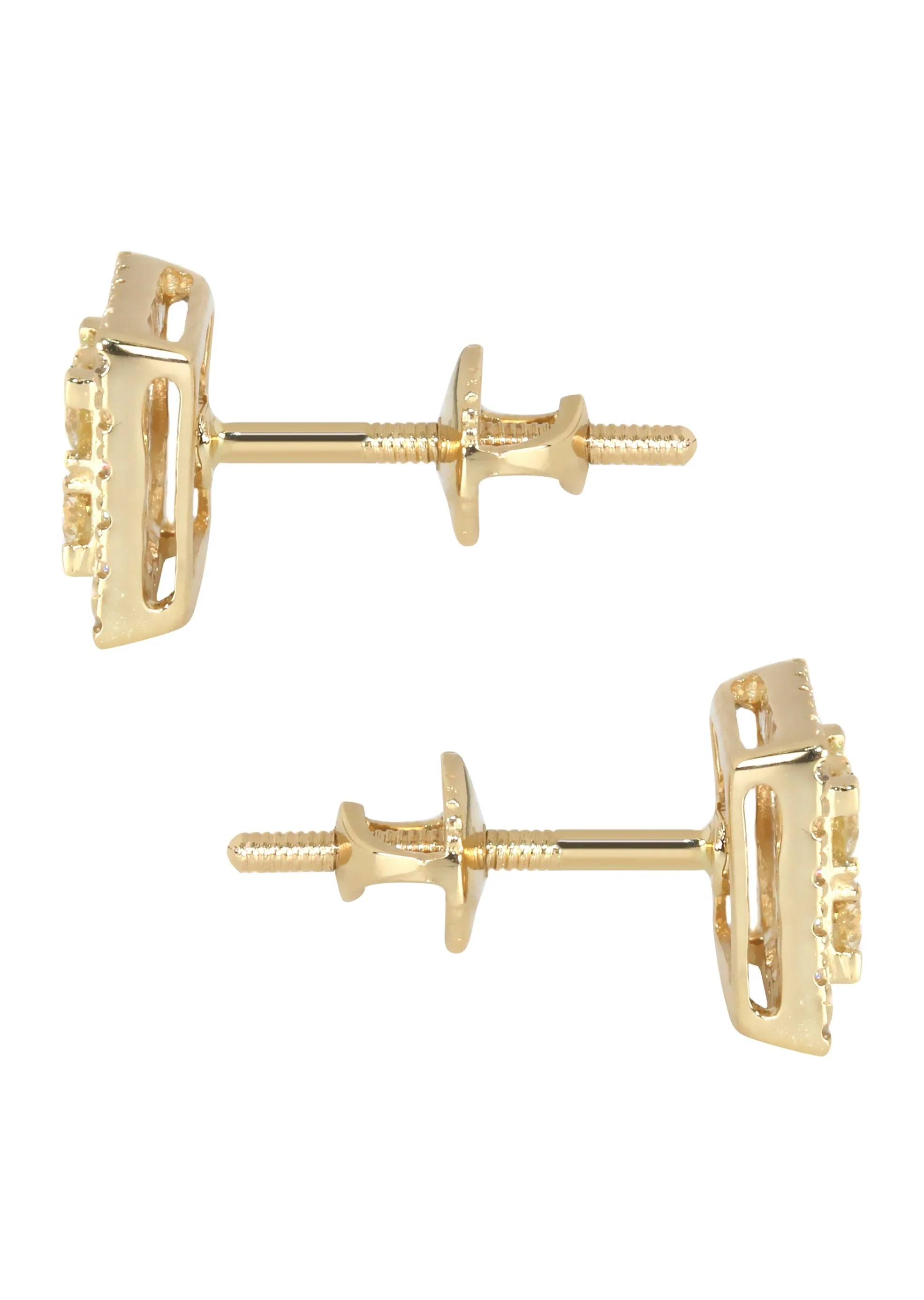 Mens Stud Diamond Earrings | 0.65 Carats 14K Yellow Gold - Image 3