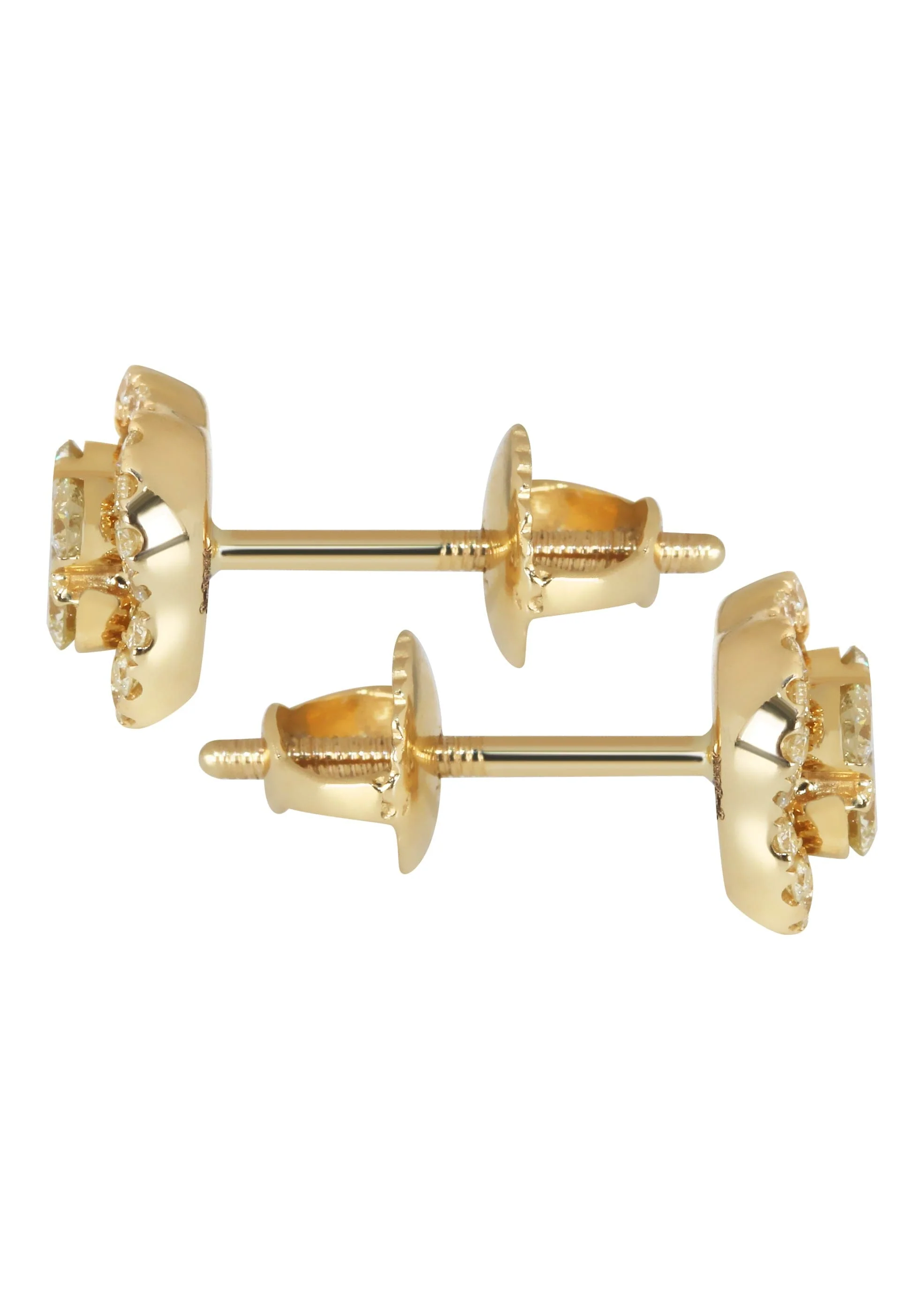 Mens Stud Diamond Earrings | 0.67 Carats 14K Yellow Gold - Image 3