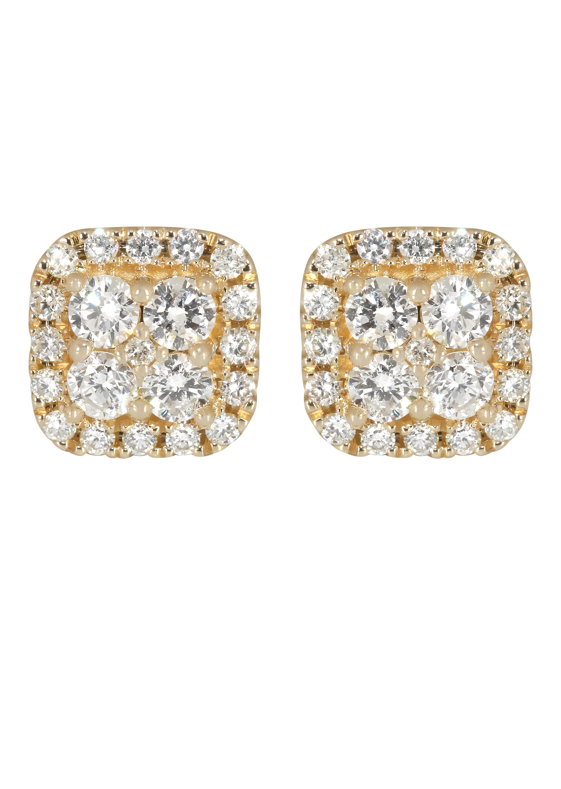 Mens Stud Diamond Earrings | 0.77 Carats 14K Yellow Gold