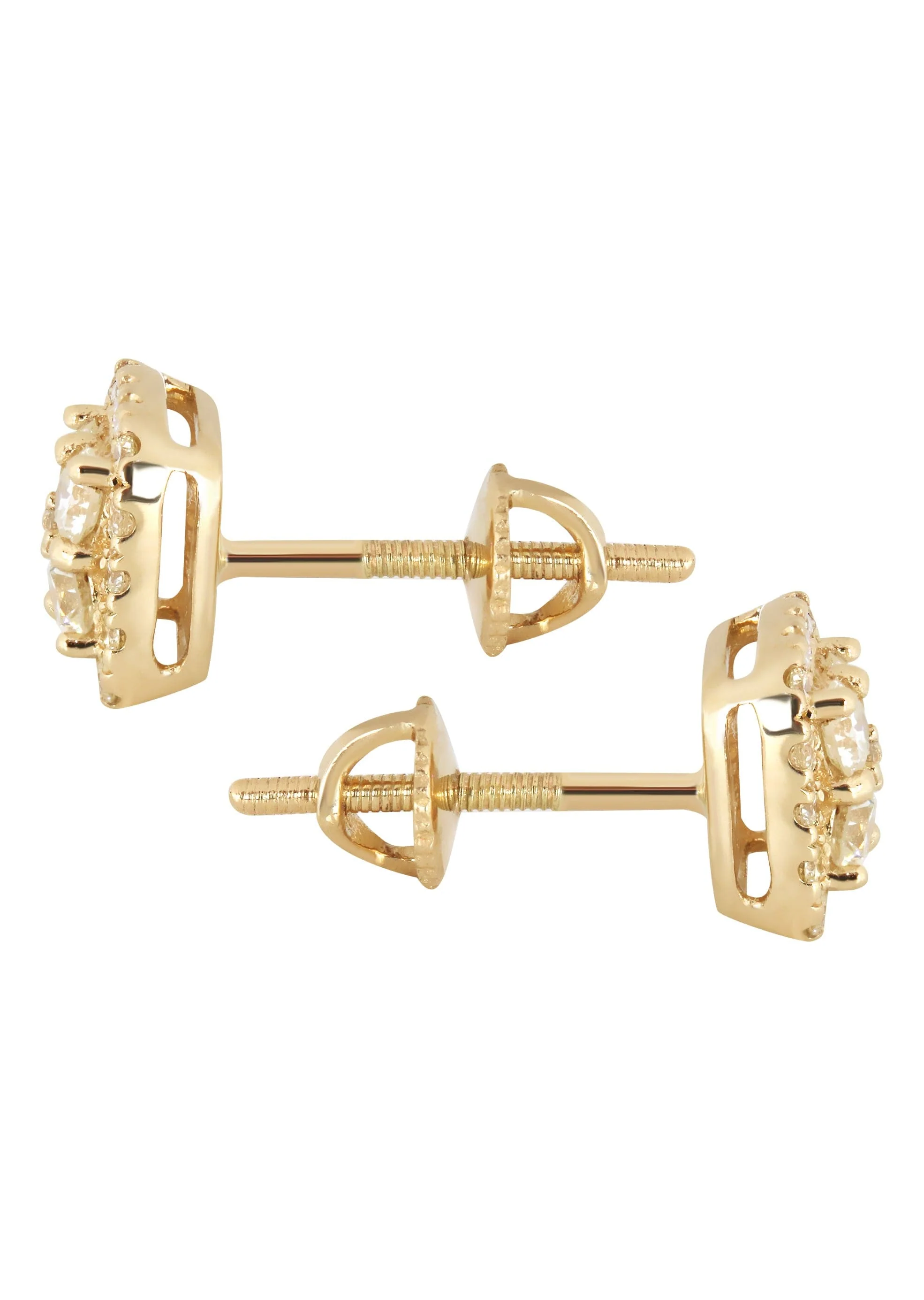 Mens Stud Diamond Earrings | 0.77 Carats 14K Yellow Gold - Image 3