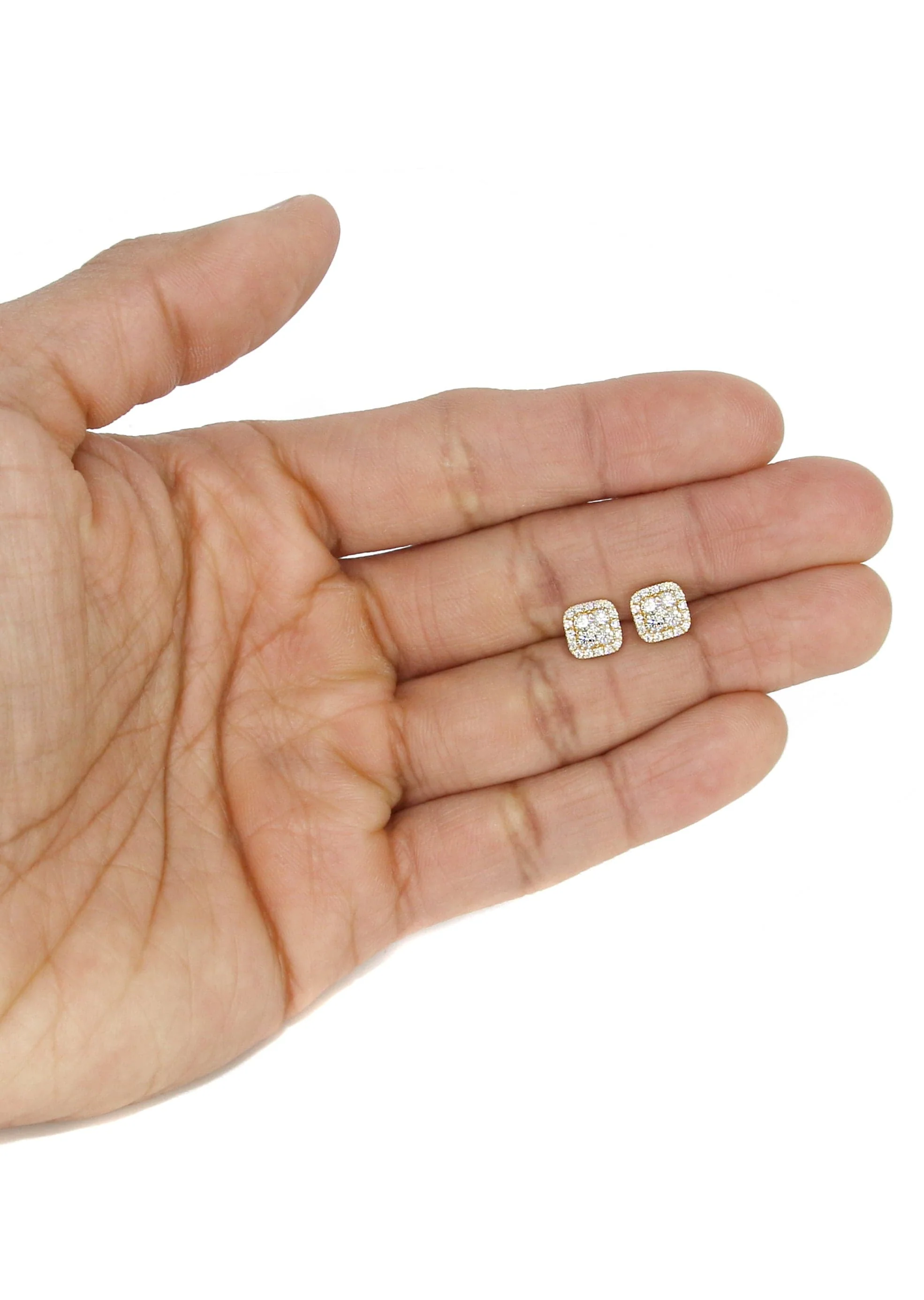 Mens Stud Diamond Earrings | 0.77 Carats 14K Yellow Gold - Image 4