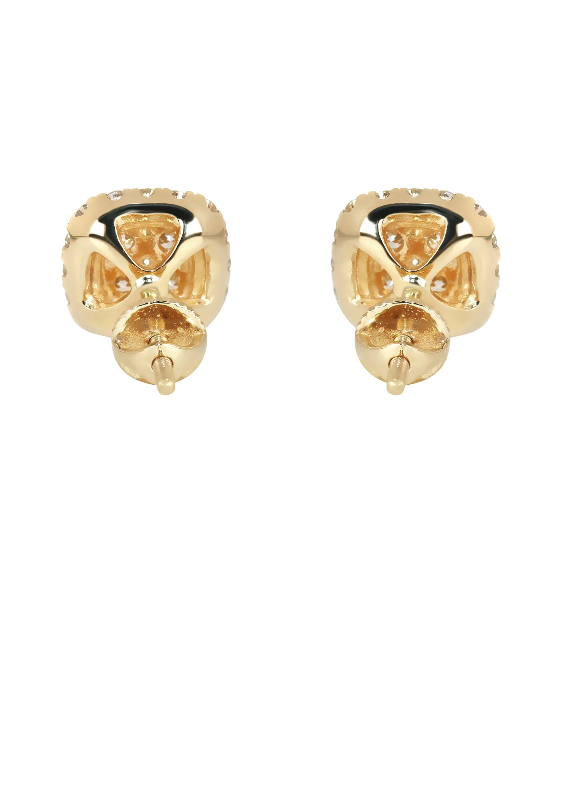 Mens Stud Diamond Earrings | 0.91 Carats 14K Yellow Gold - Image 2