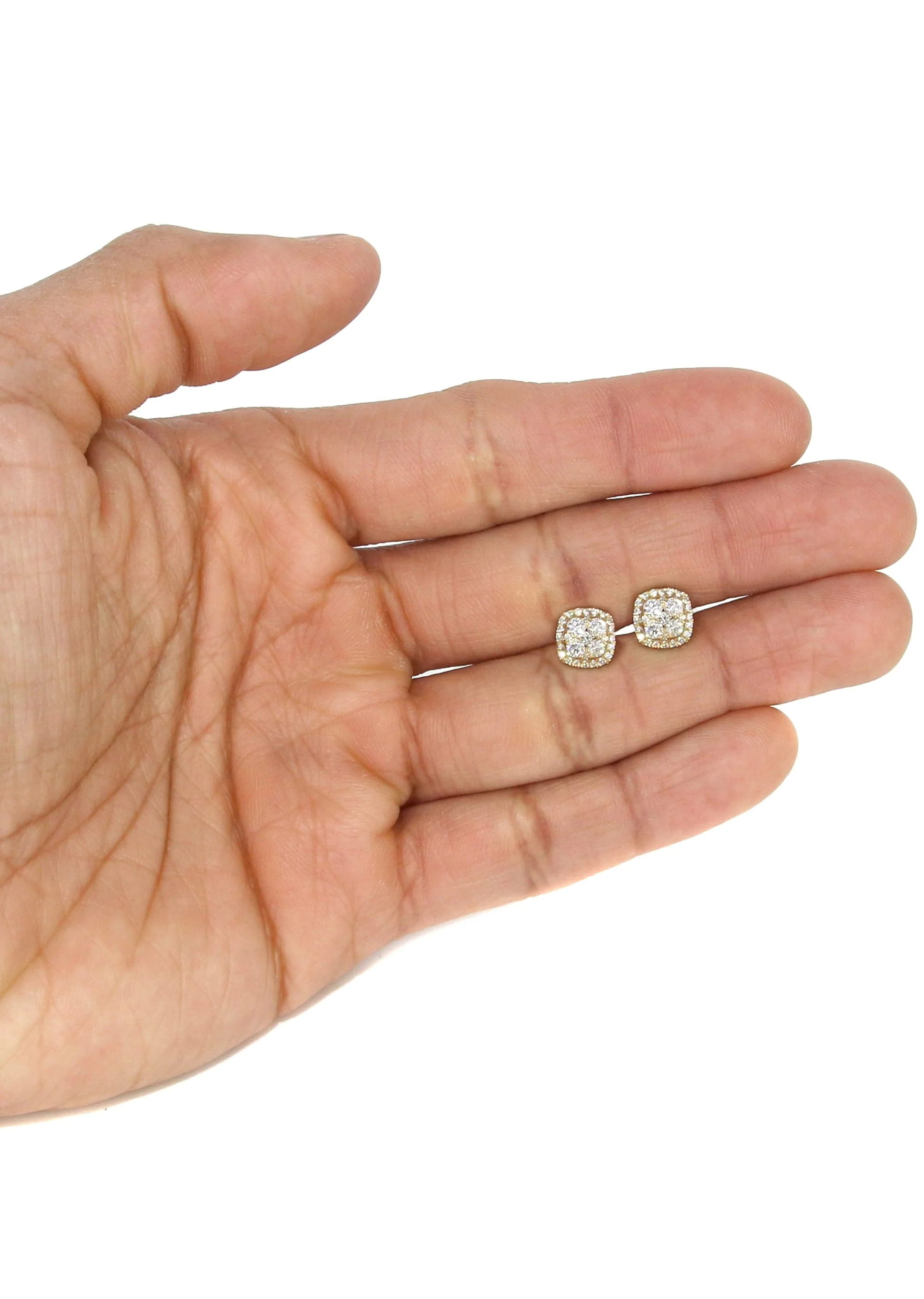Mens Stud Diamond Earrings | 0.91 Carats 14K Yellow Gold - Image 4