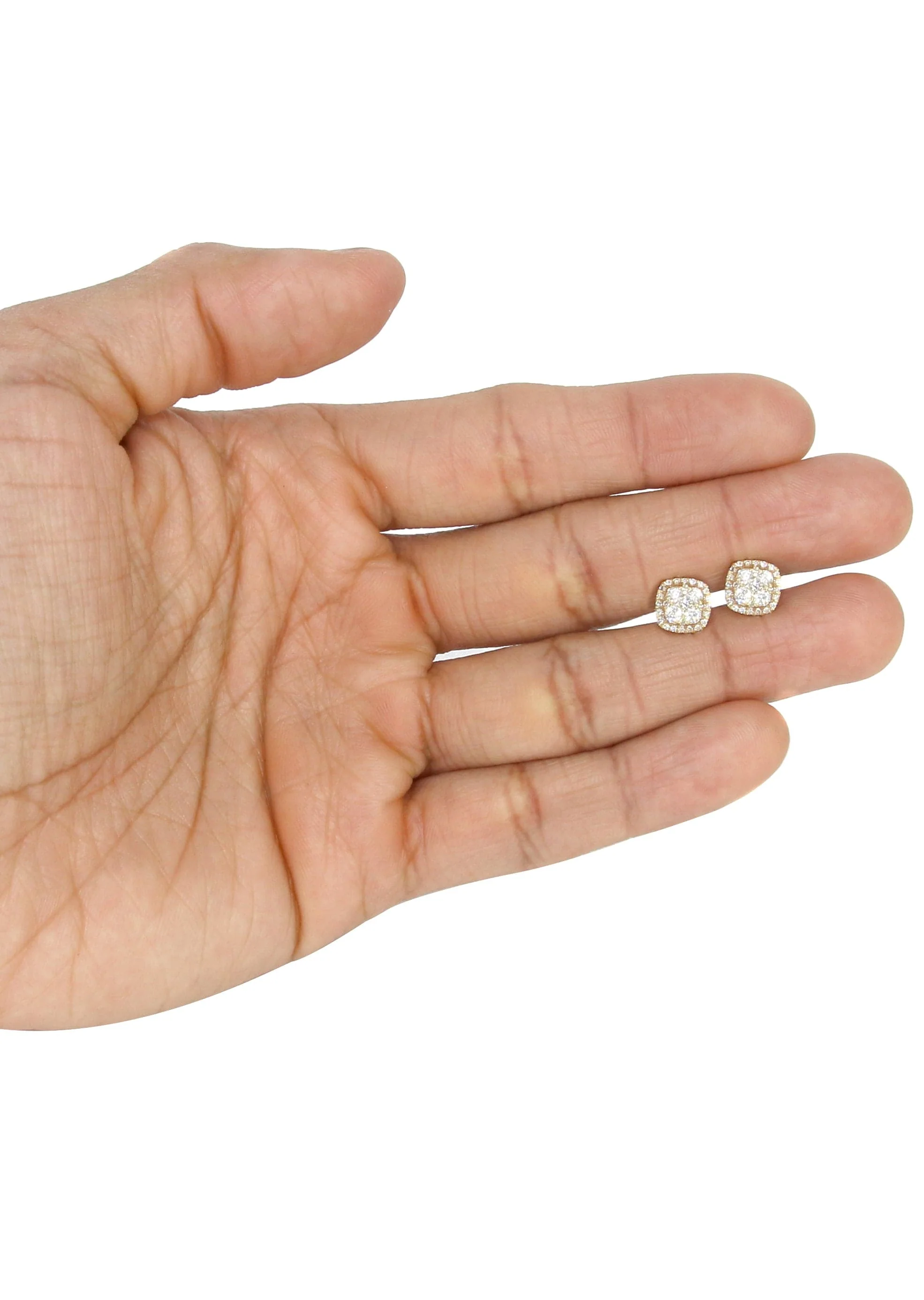 Mens Stud Diamond Earrings | 0.95 Carats 14K Yellow Gold - Image 4