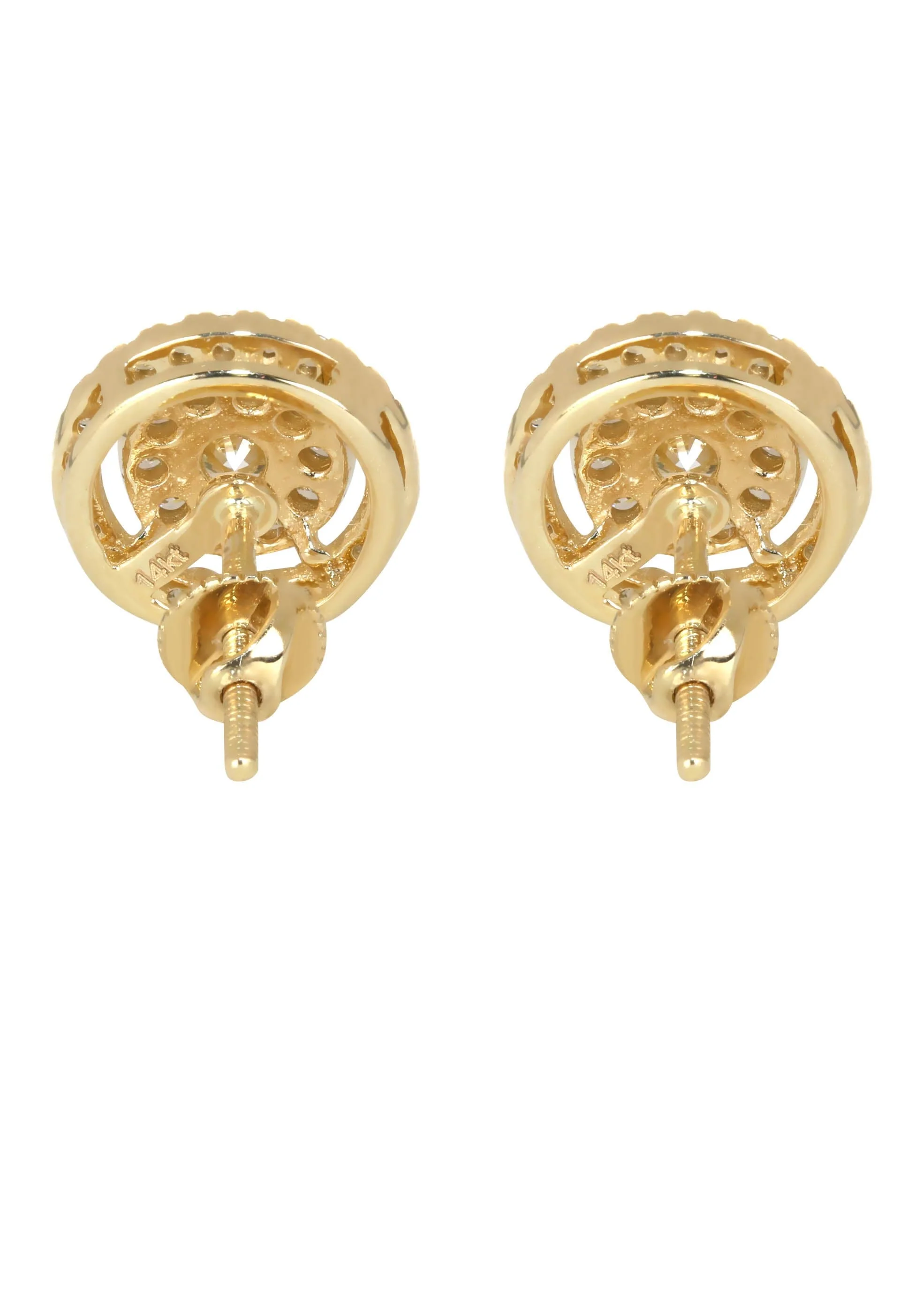 Mens Stud Diamond Earrings | 1.04 Carats 14K Yellow Gold - Image 2