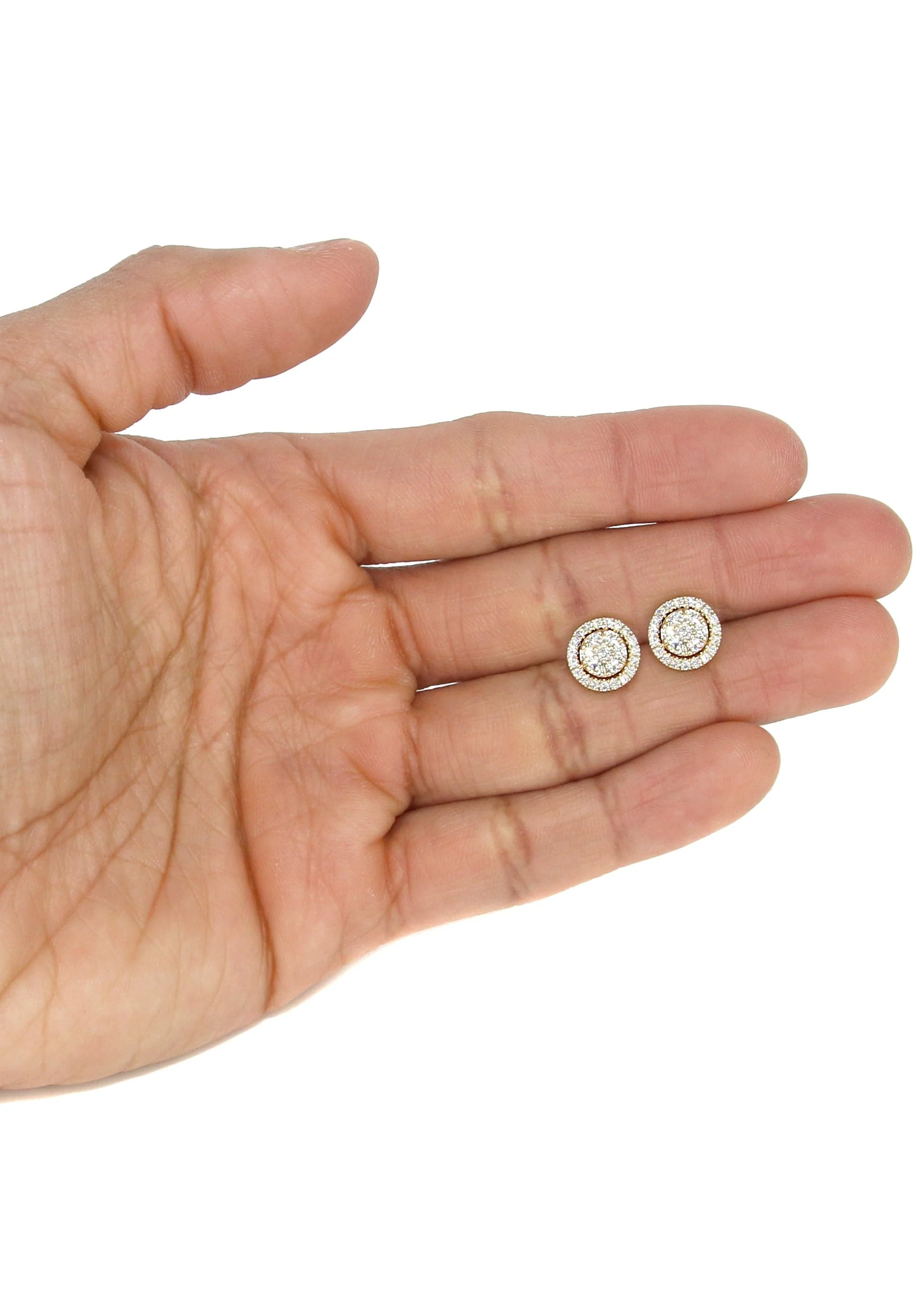 Mens Stud Diamond Earrings | 1.04 Carats 14K Yellow Gold - Image 4