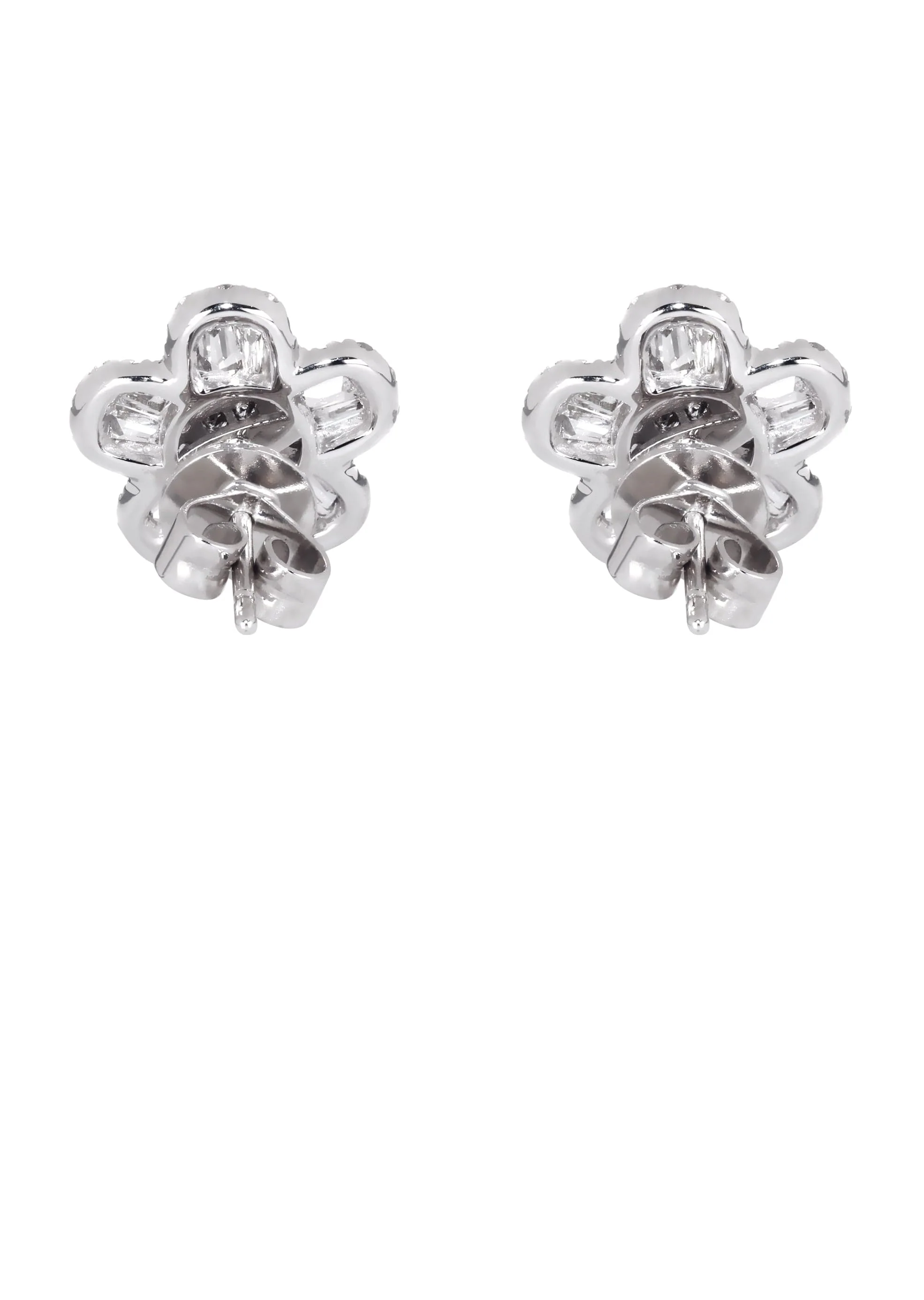 Mens Stud Diamond Earrings | 1.05 Carats 14K White Gold - Image 2