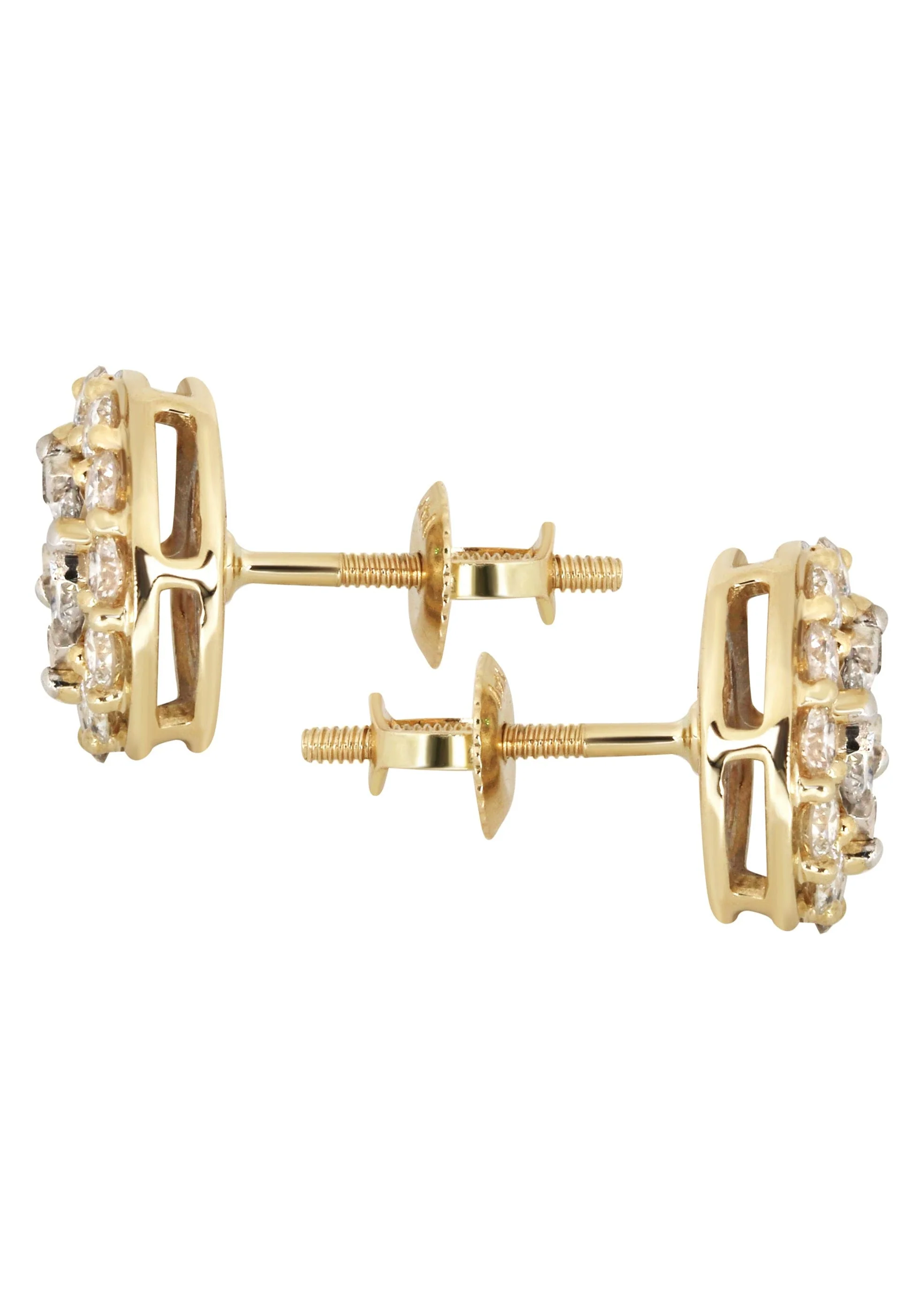 Mens Stud Diamond Earrings | 1.1 Carats 14K Yellow Gold - Image 3