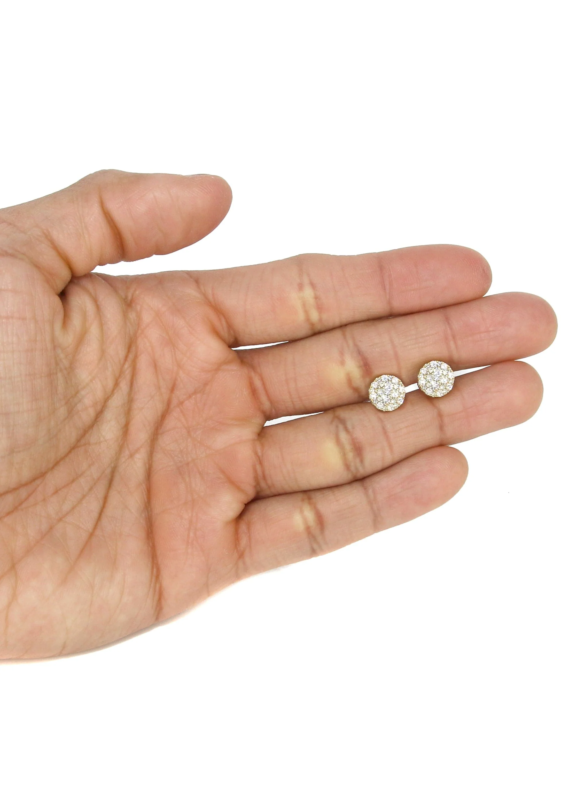 Mens Stud Diamond Earrings | 1.1 Carats 14K Yellow Gold - Image 4
