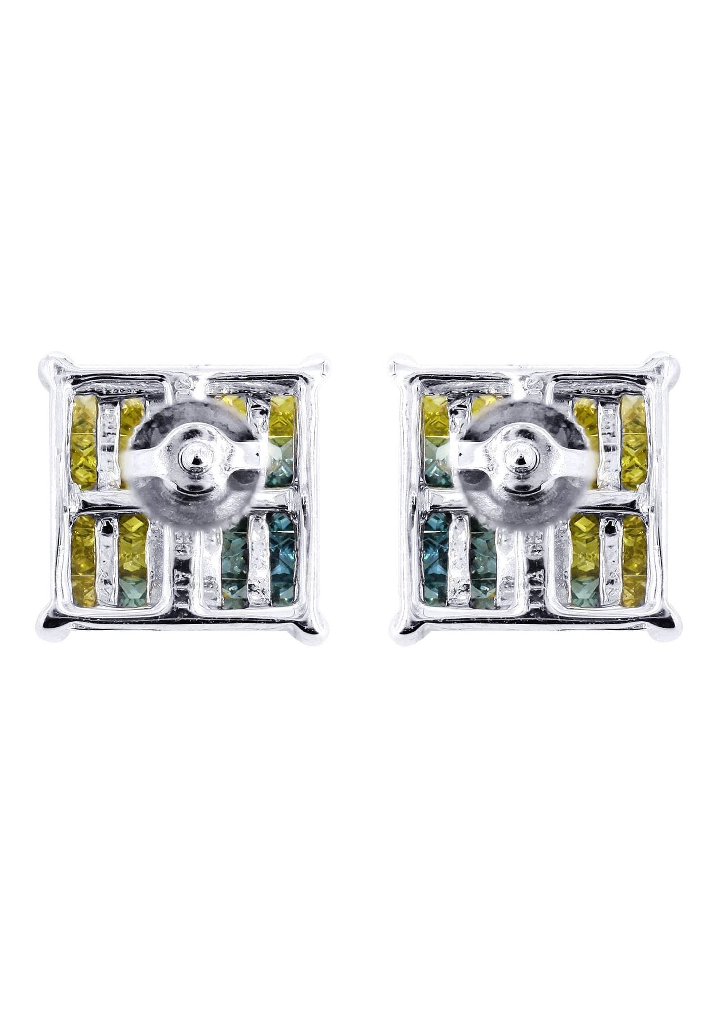 Diamond Earrings For Men | 1.27 Carats 14K White Gold - Image 3