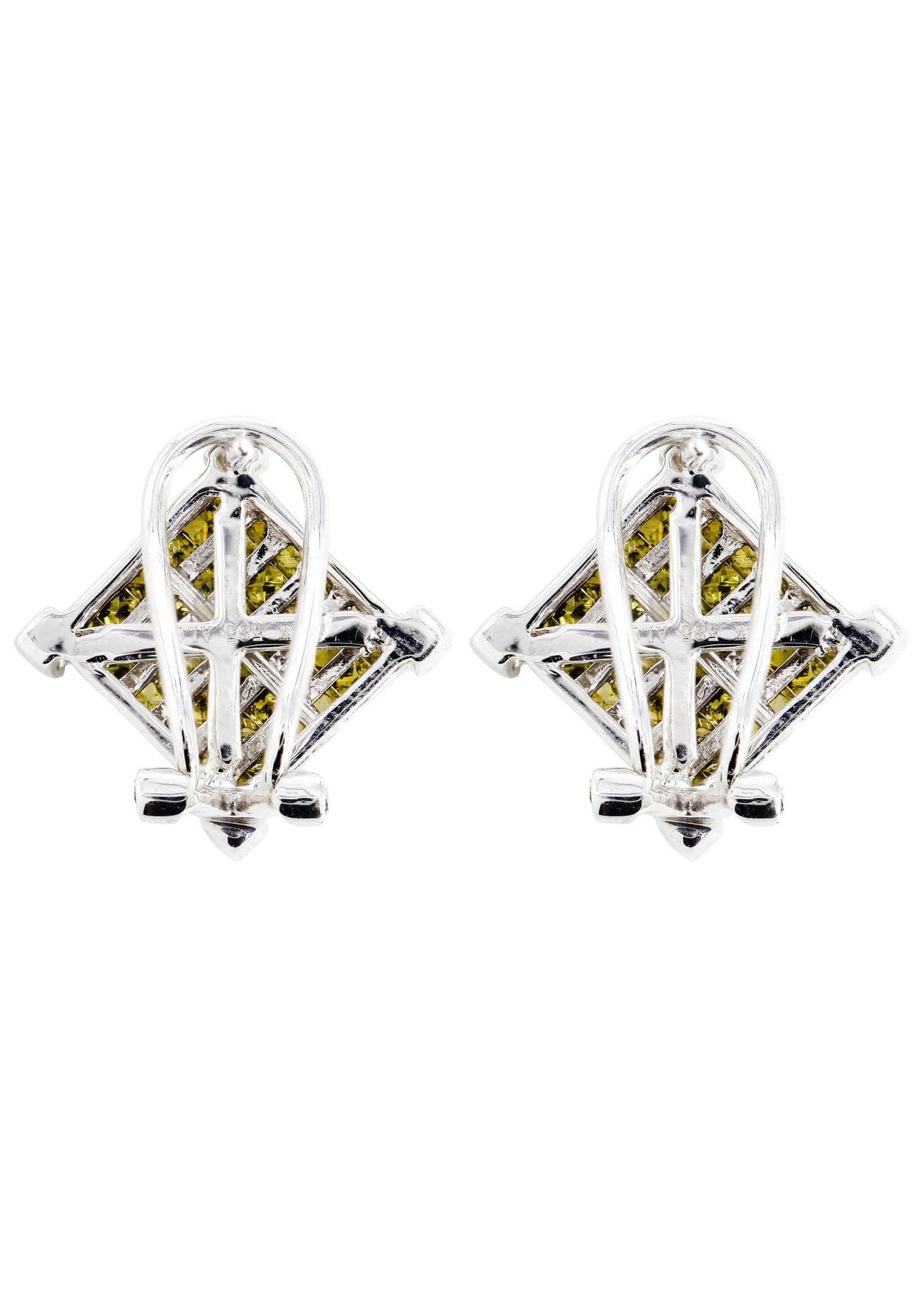 Diamond Earrings For Men | 1.85 Carats 14K White Gold - Image 3